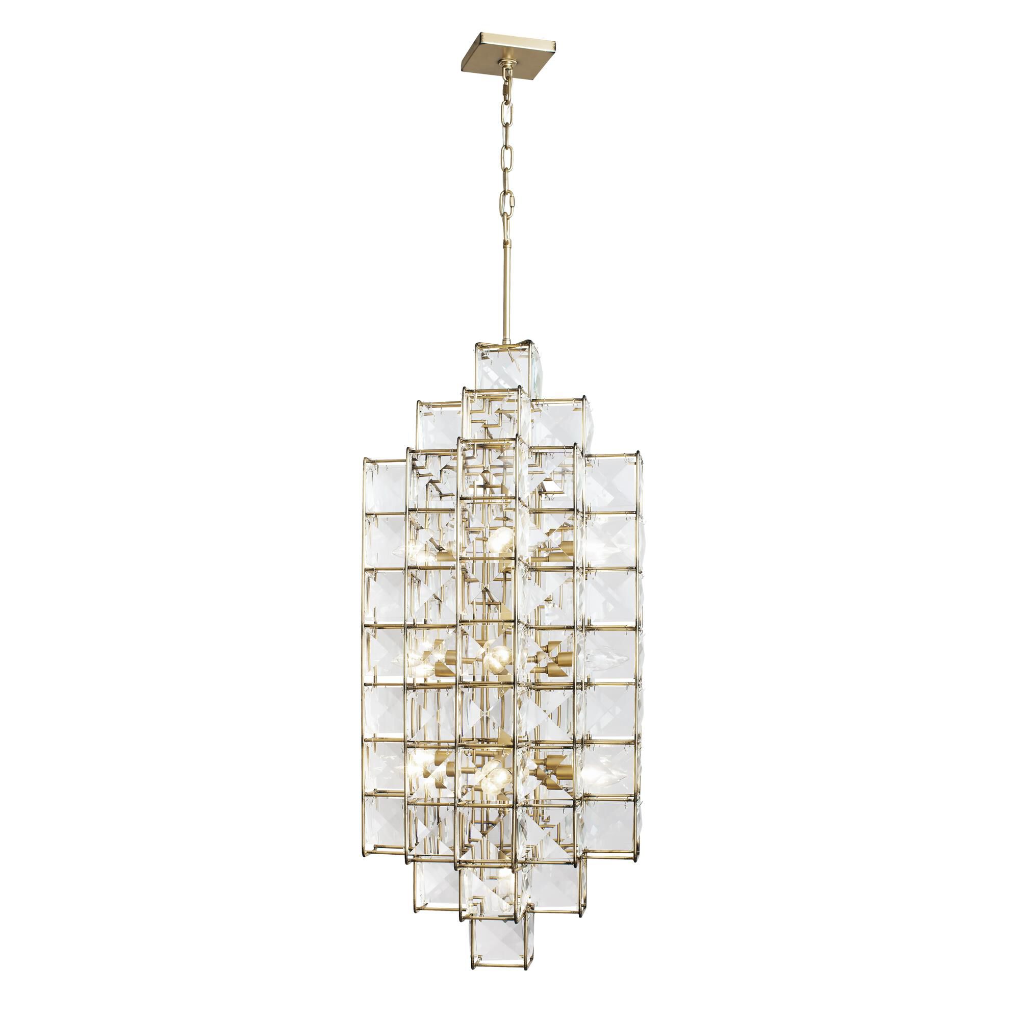 Shown in Calypso Gold finish and Faceted Panels - Clear crystal