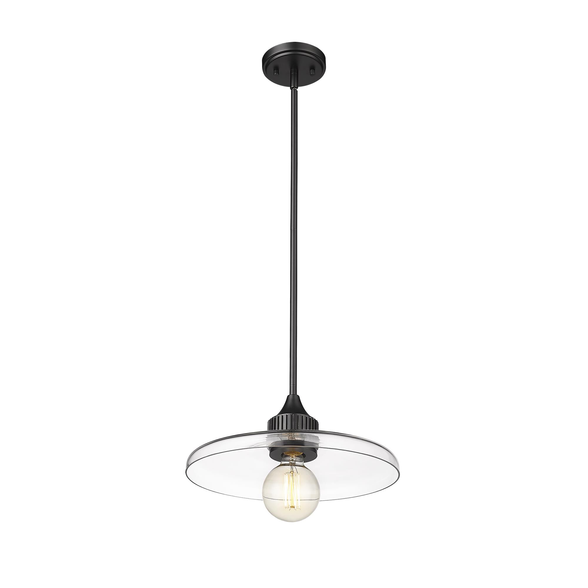 Shown in Matte Black finish and Clear glass