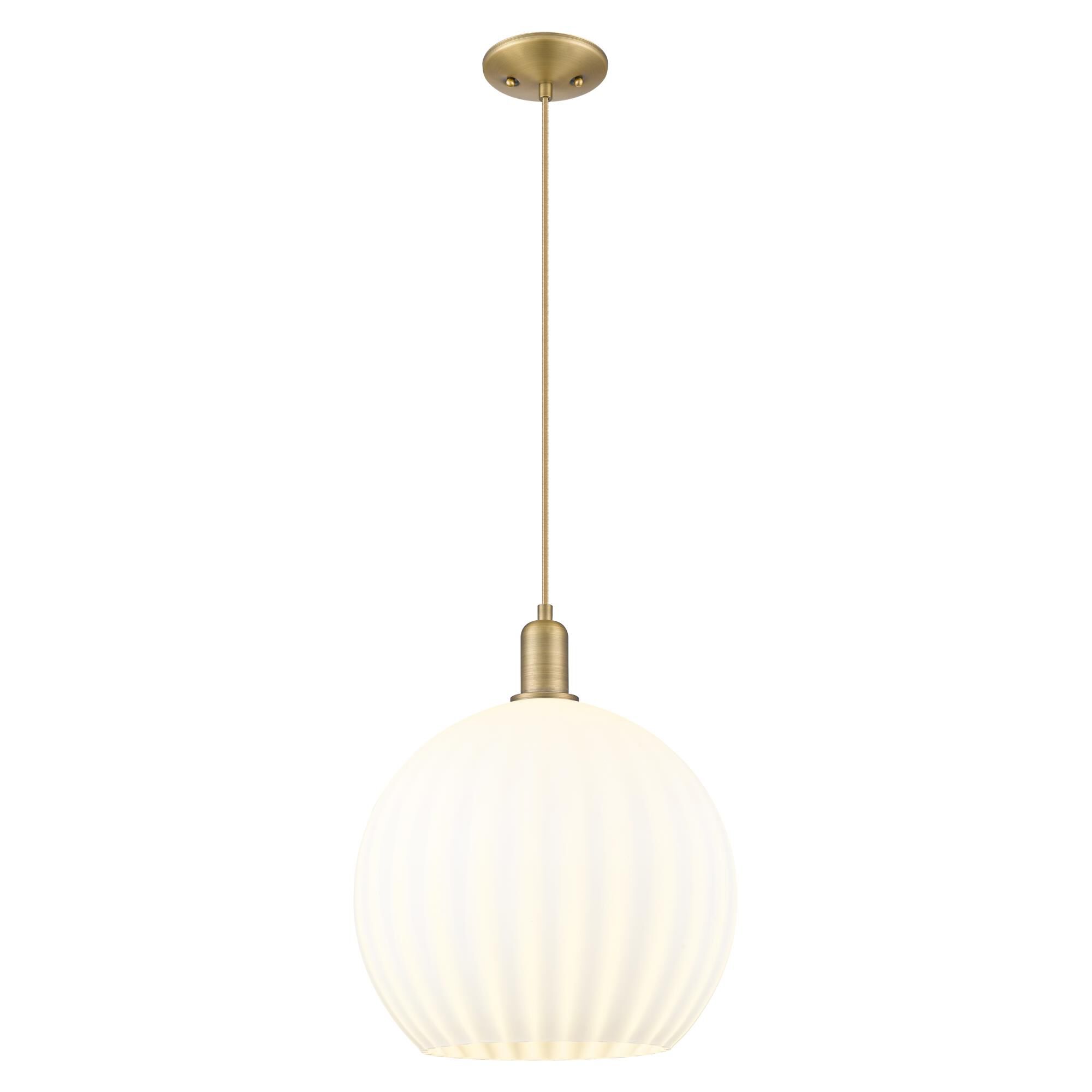 Bruno Marashlian White Venetian 14 Inch Large Pendant by Innovations Lighting