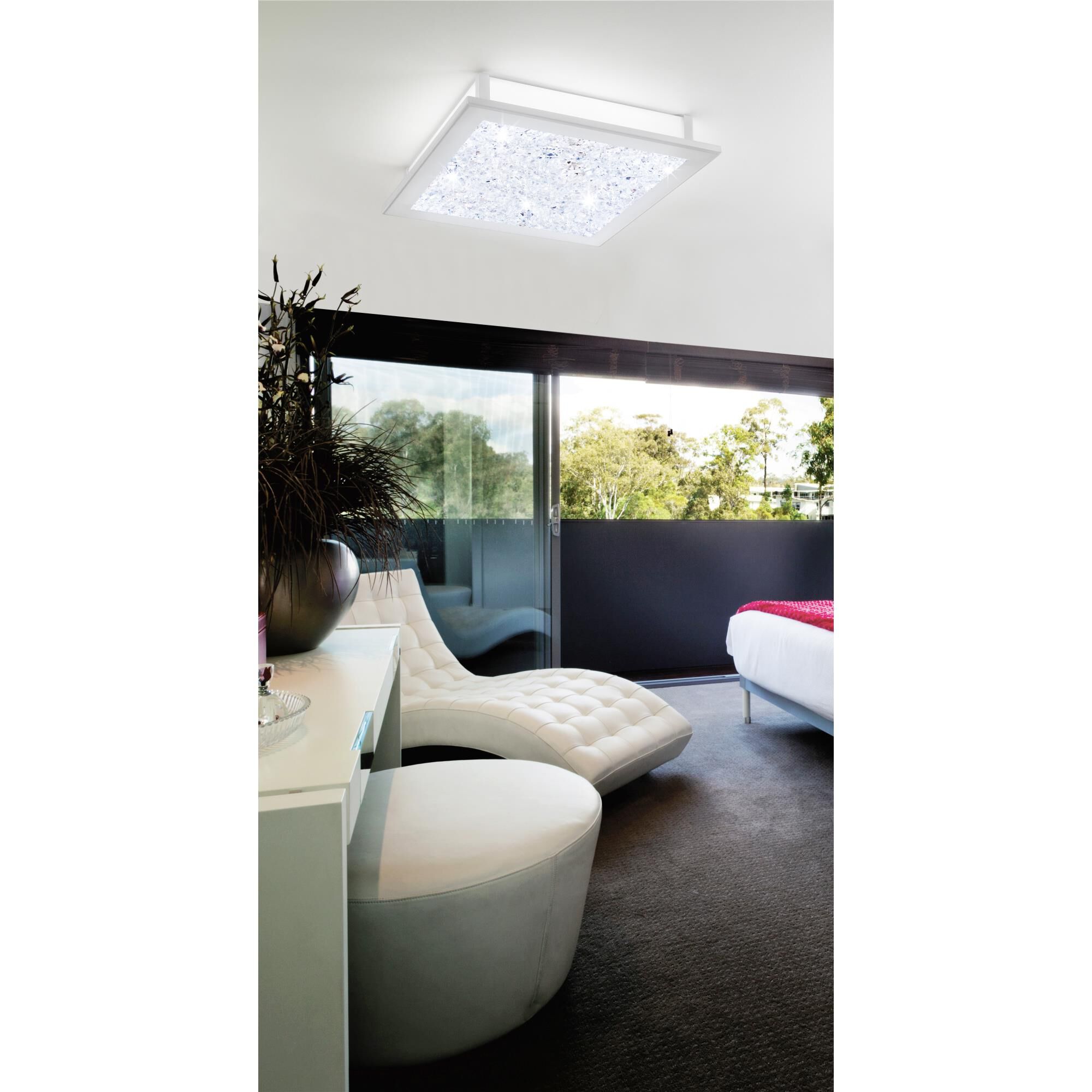 Shown in Chrome finish and Clear s crystal and Frosted and Clear glass