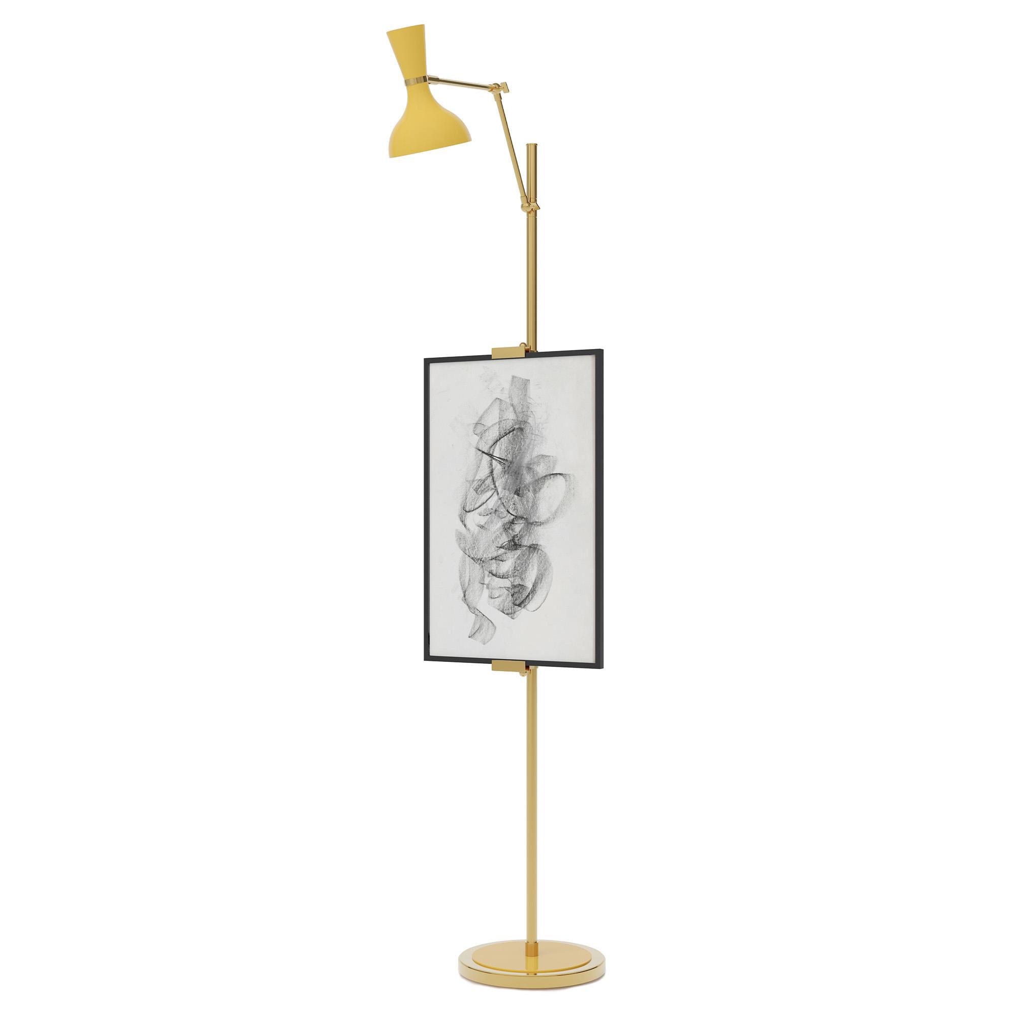 Shown in Modern Brass finish and Sunset shade