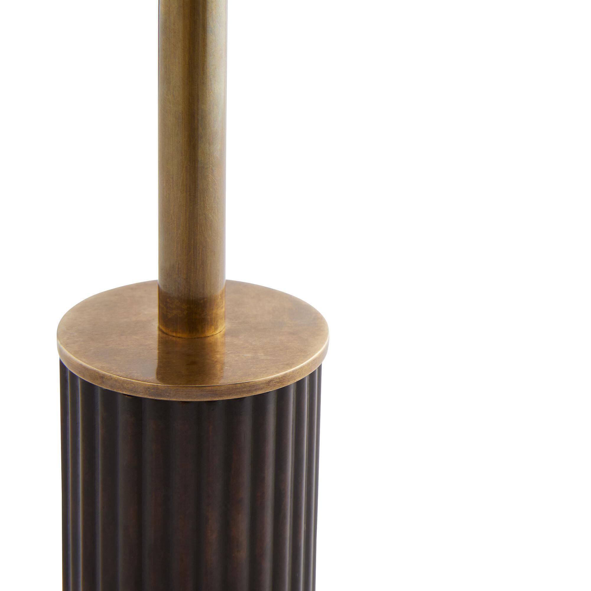 Shown in Vintage Brass finish and Metal shade