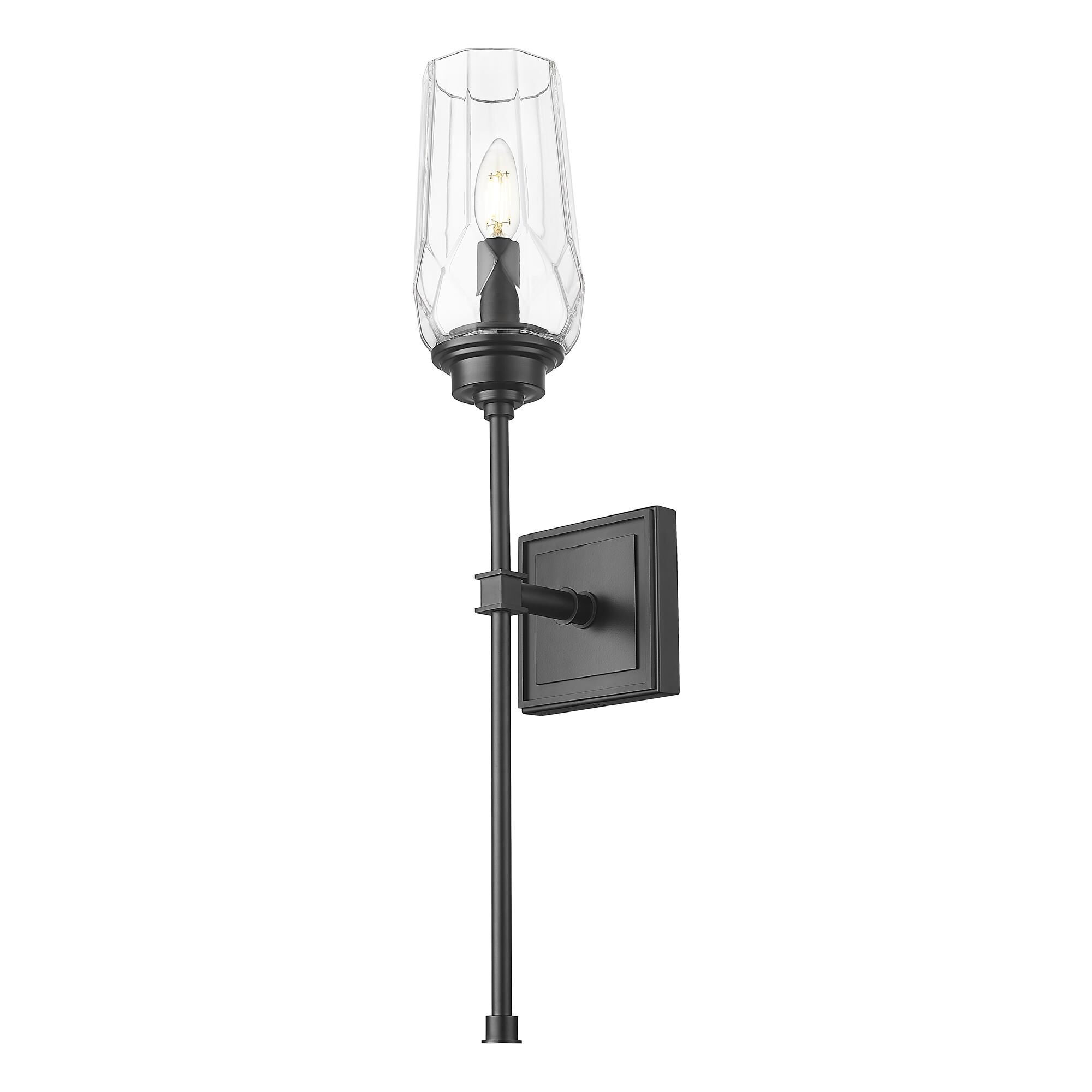 Shown in Matte Black finish and Clear glass