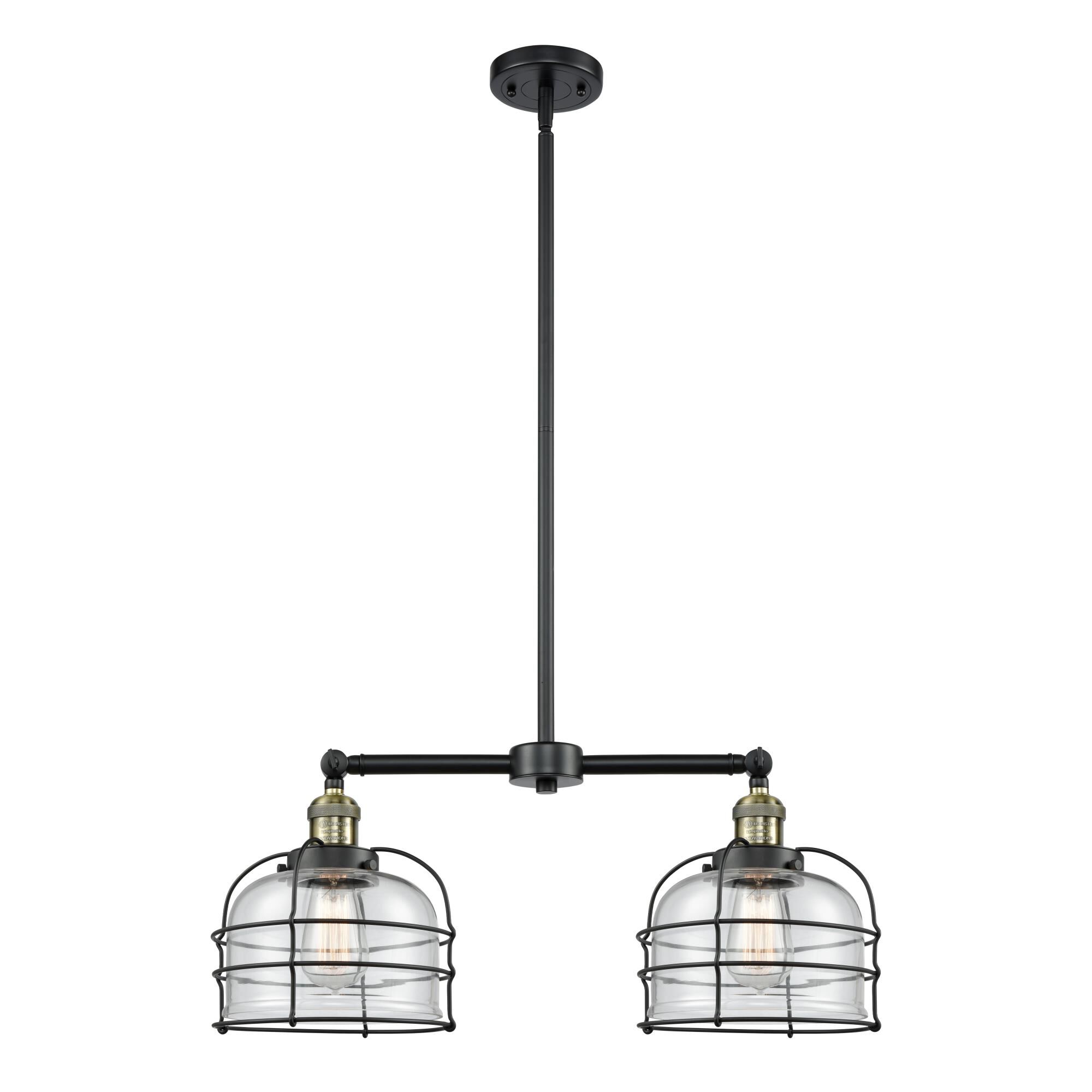 Shown in Black Antique Brass finish and Clear glass