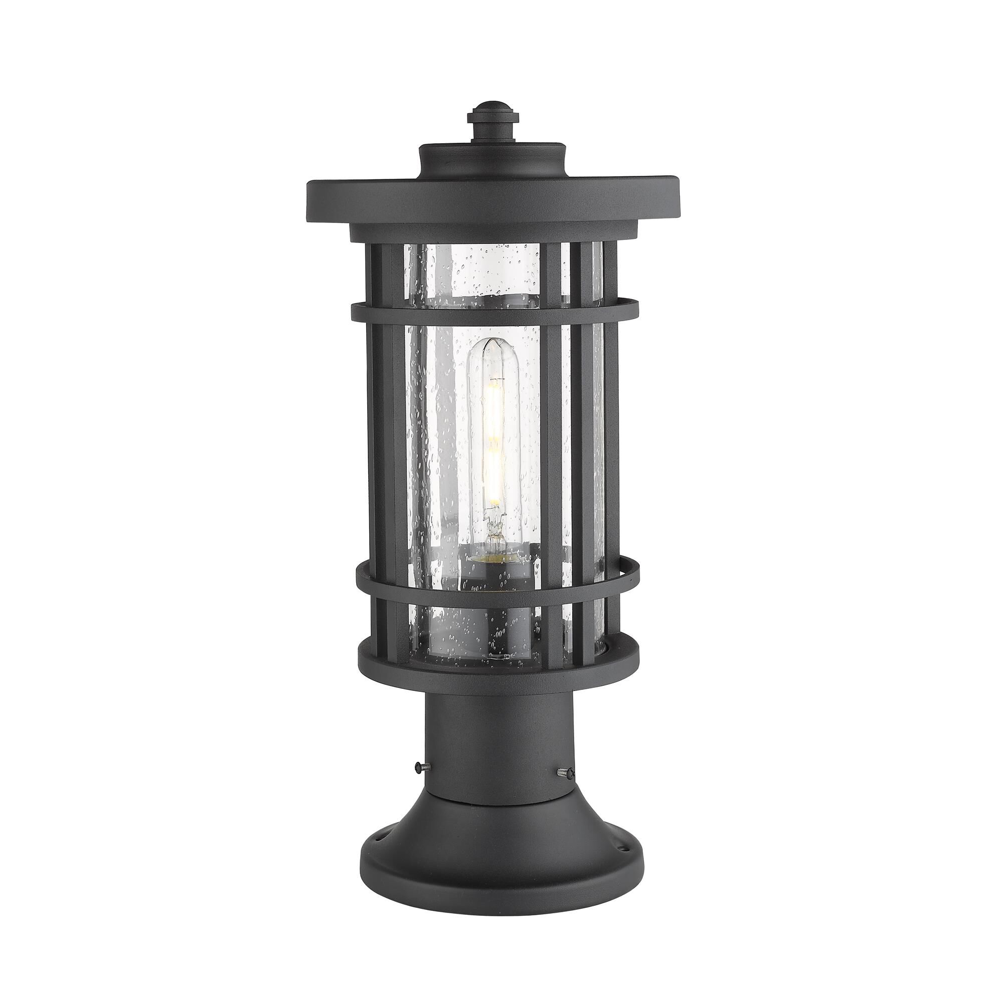 Shown in Black finish and Glass shade