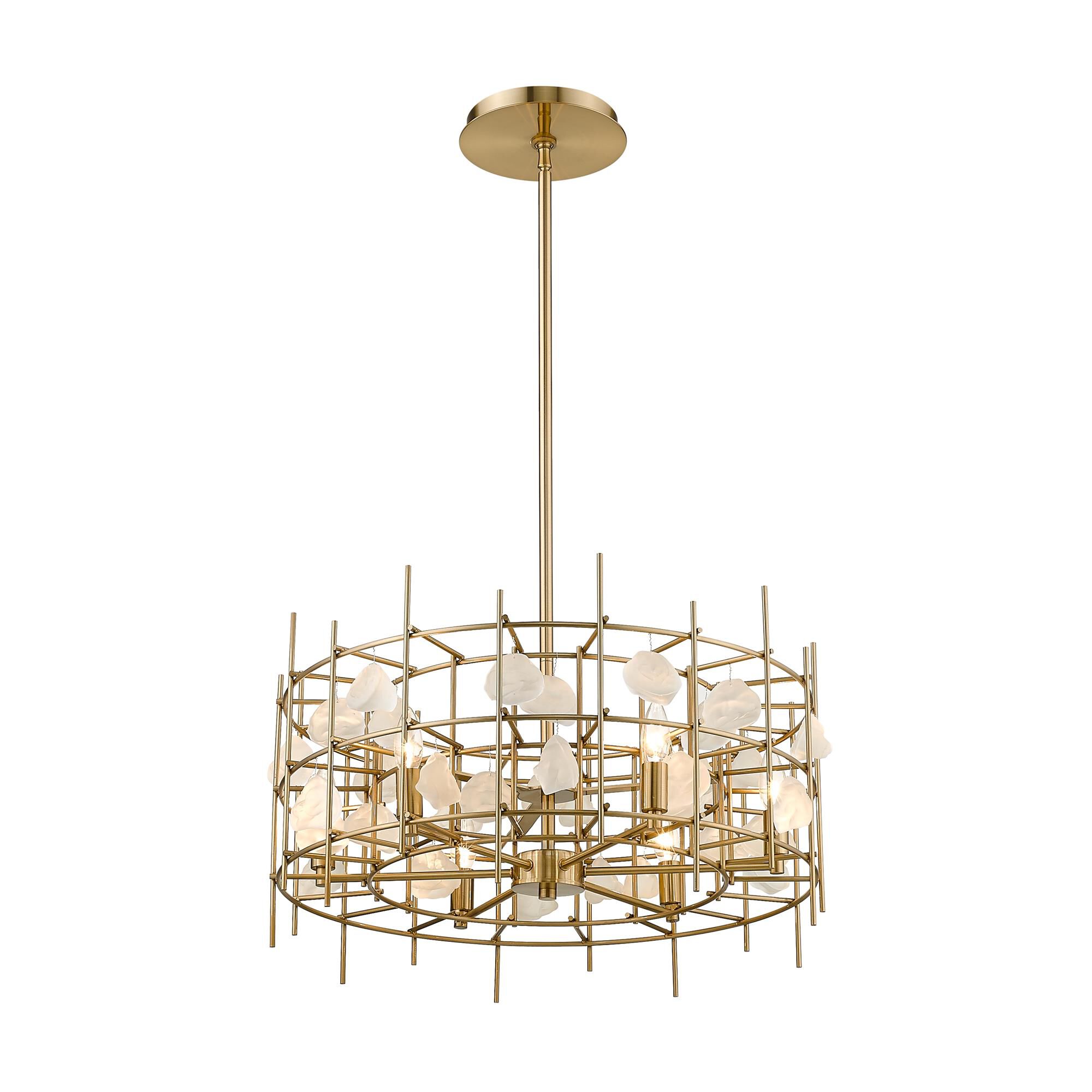 Shown in Aged Brass finish and --- glass and --- shade