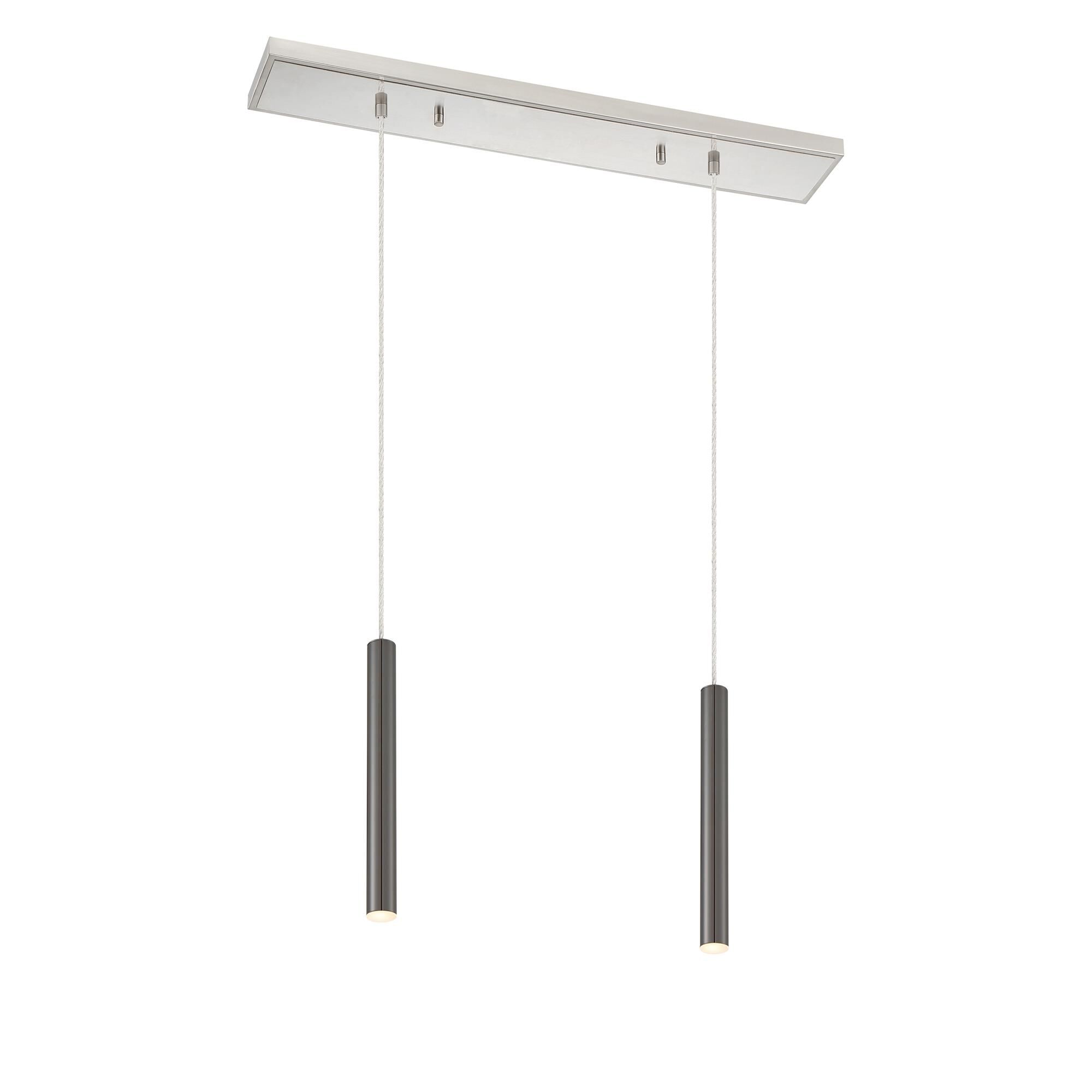 Shown in Brushed Nickel finish and Steel glass and Steel shade