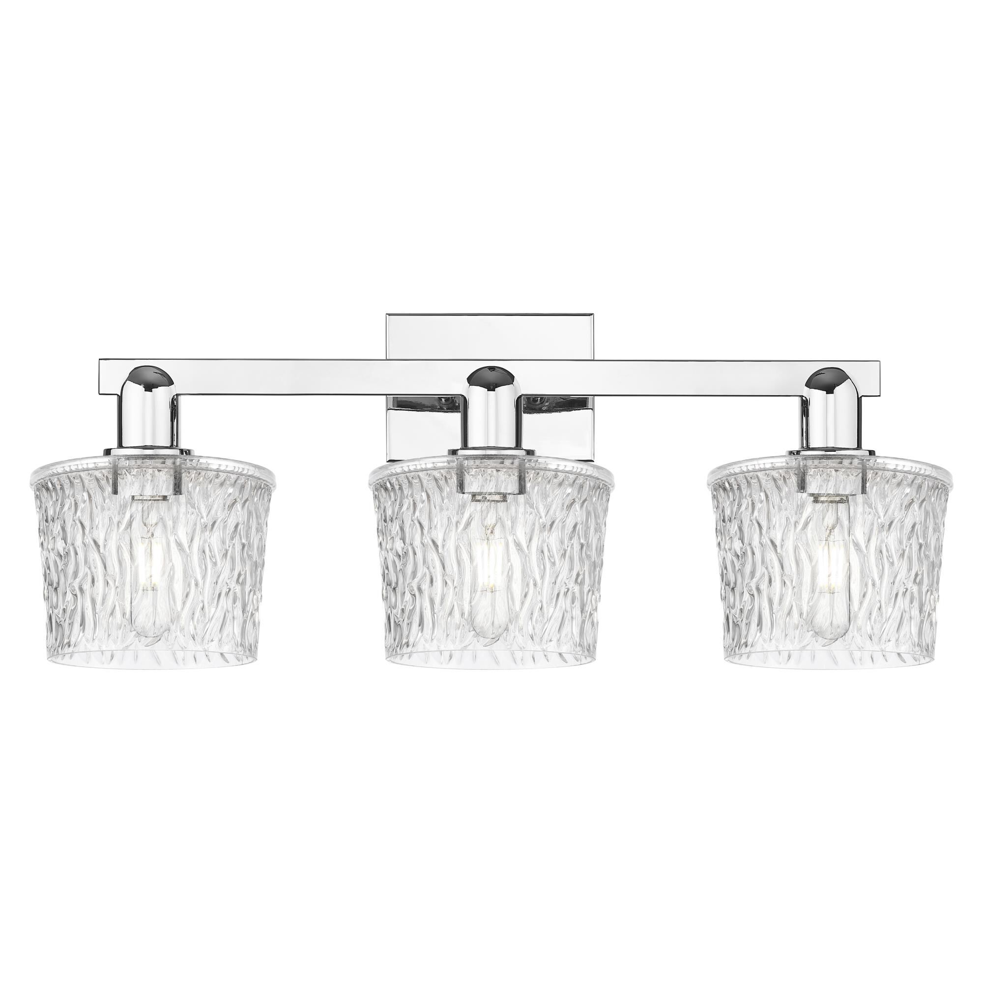 Shown in Polished Chrome finish and Clear glass