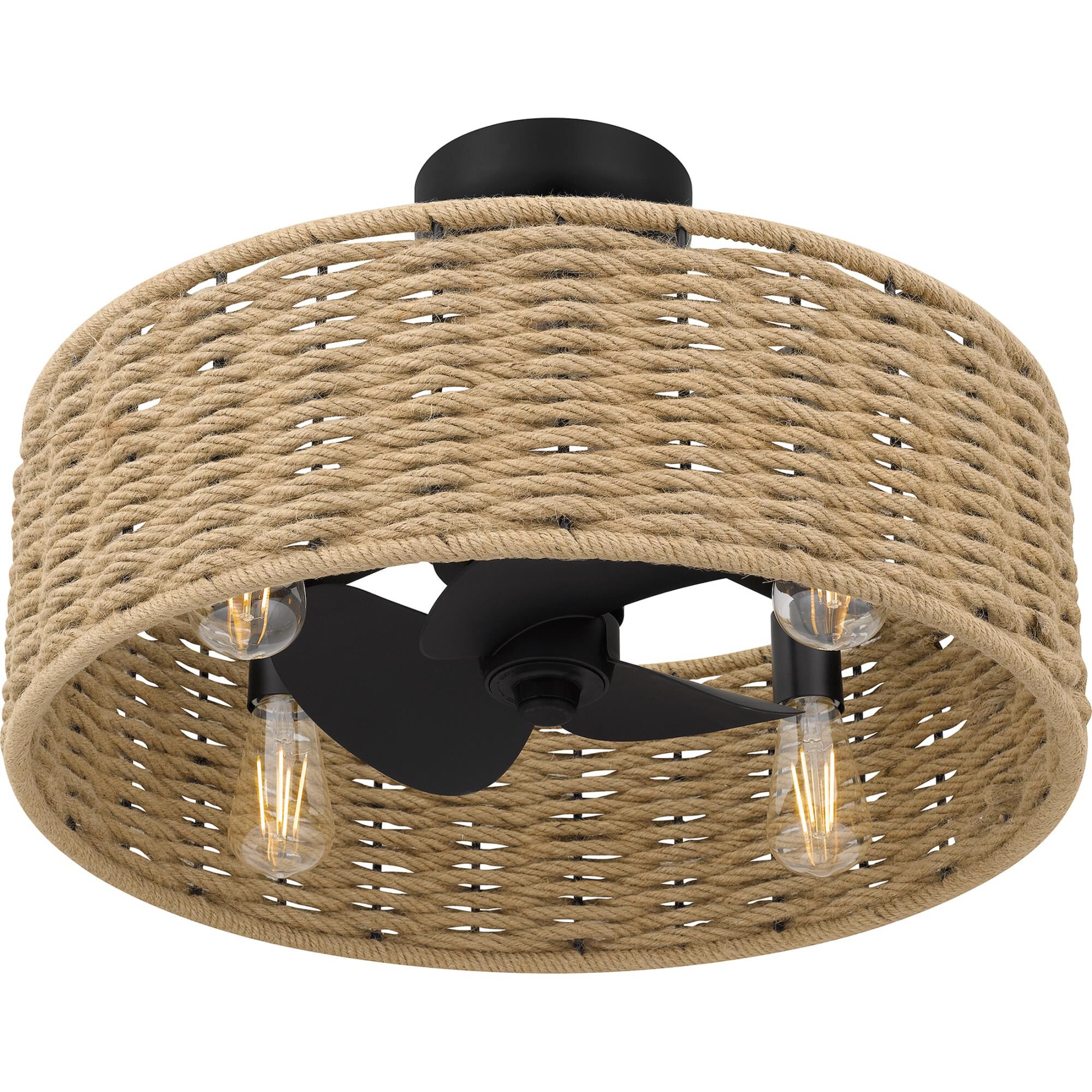 Shown in Matte Black finish and Hemp Rope shade