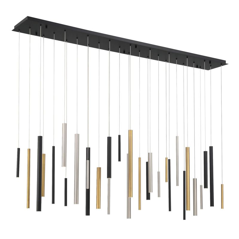 Santana 72 Inch 30 Light LED Linear Suspension Light by Eurofase Lighting