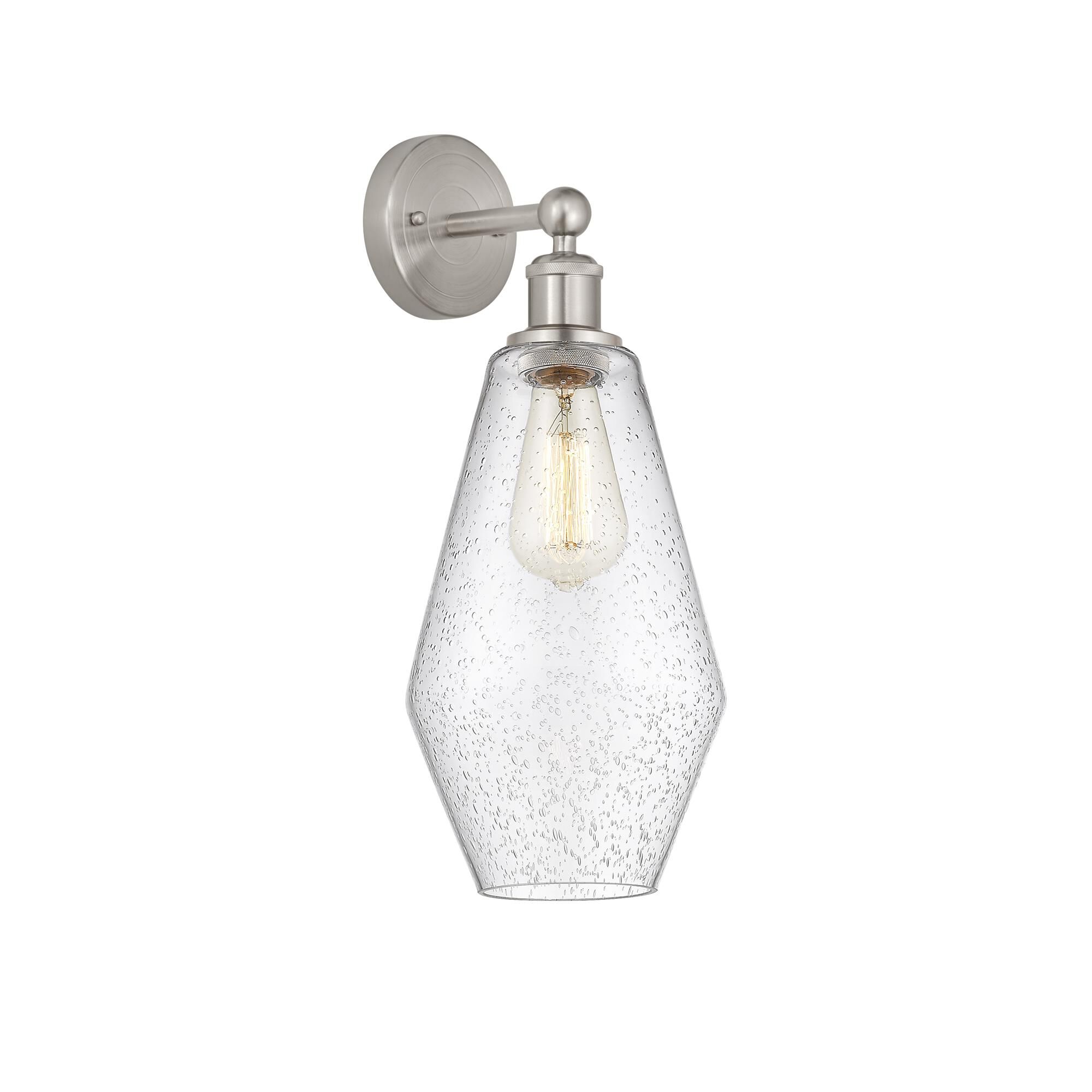 Shown in Brushed Satin Nickel, Seedy finish and Seedy glass and Seedy Glass shade