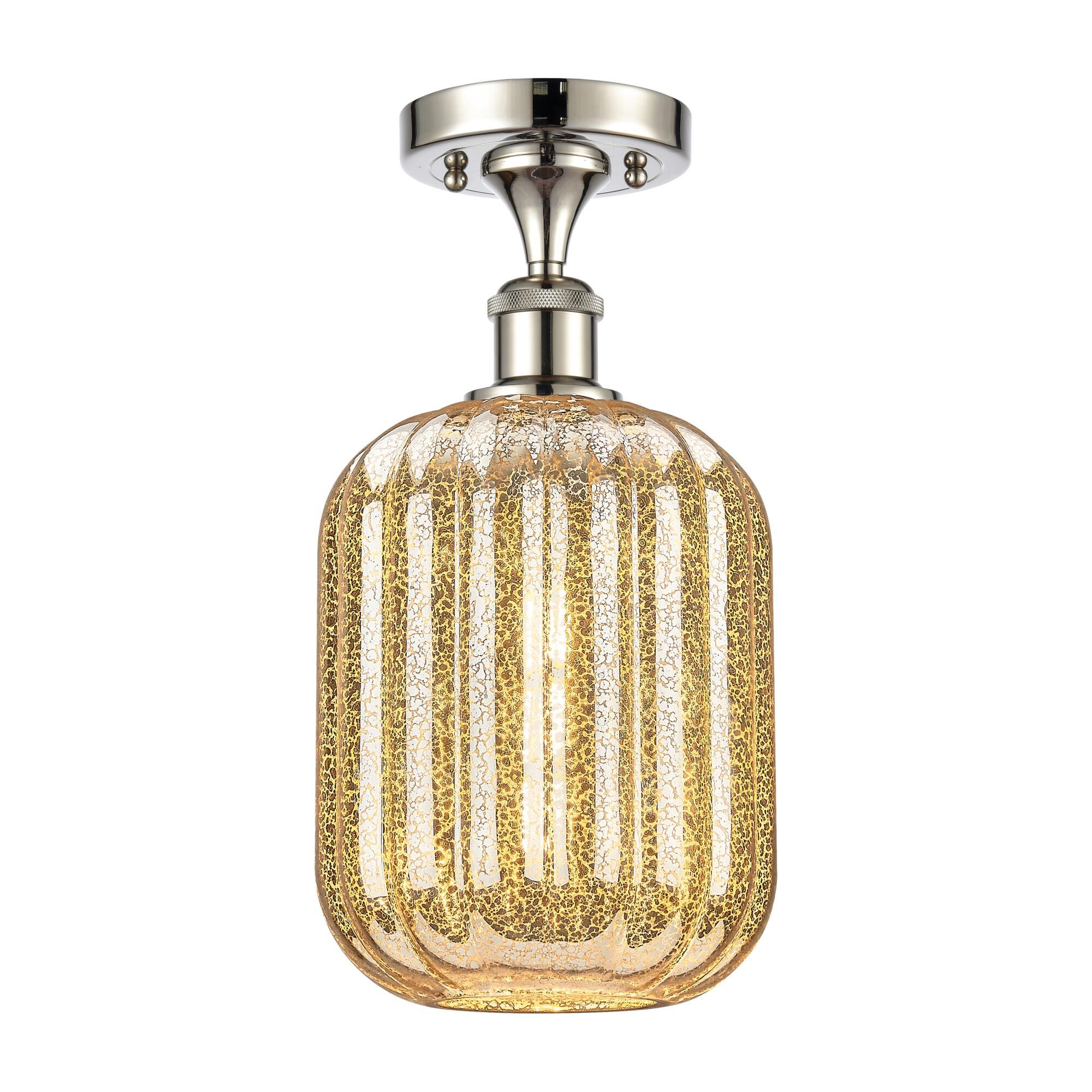 Shown in Polished Nickel finish and Mercury glass