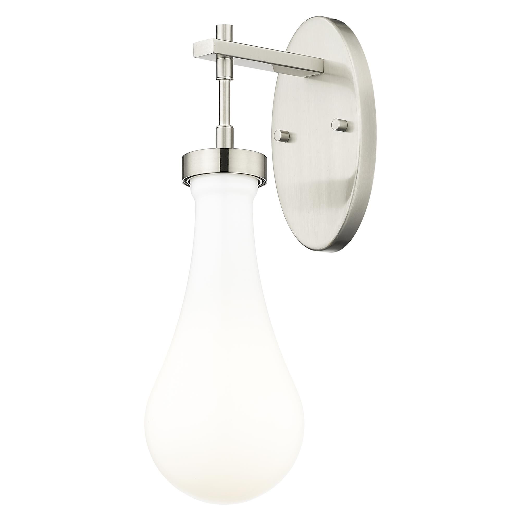 Shown in Satin Nickel finish and Gloss White glass