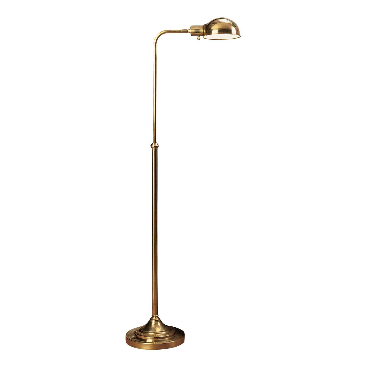 Shown in Antique Brass  finish and Metal shade