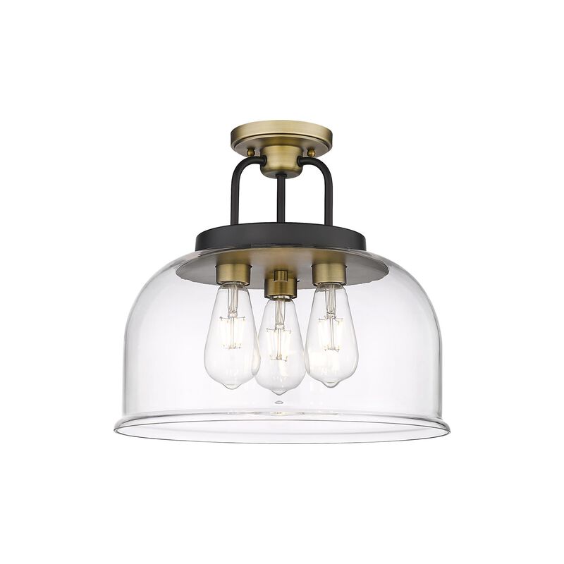Bruno Marashlian Kahana 15 Inch 3 Light Semi Flush Mount by Innovations Lighting