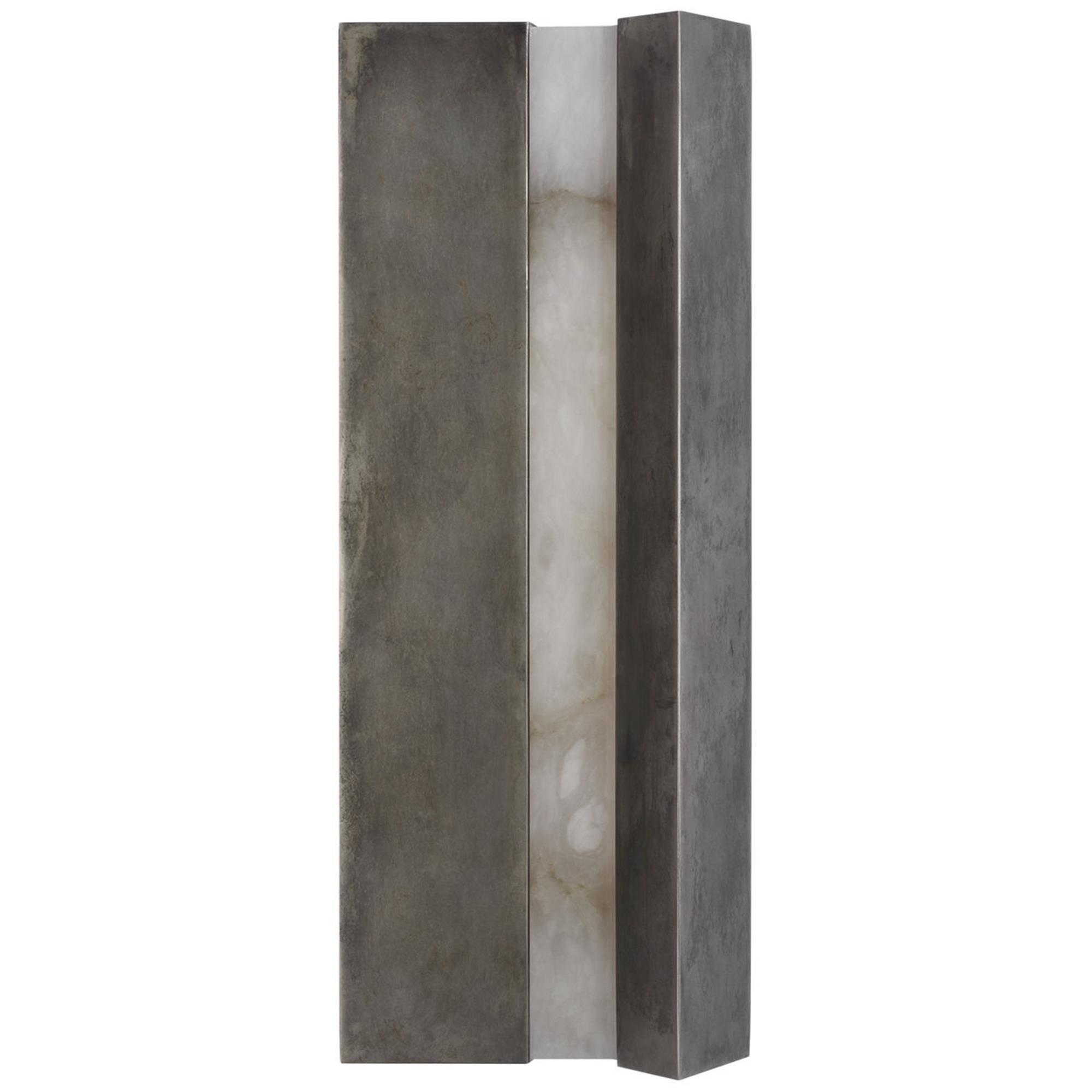Shown in Mottled Pewter finish and Alabaster shade