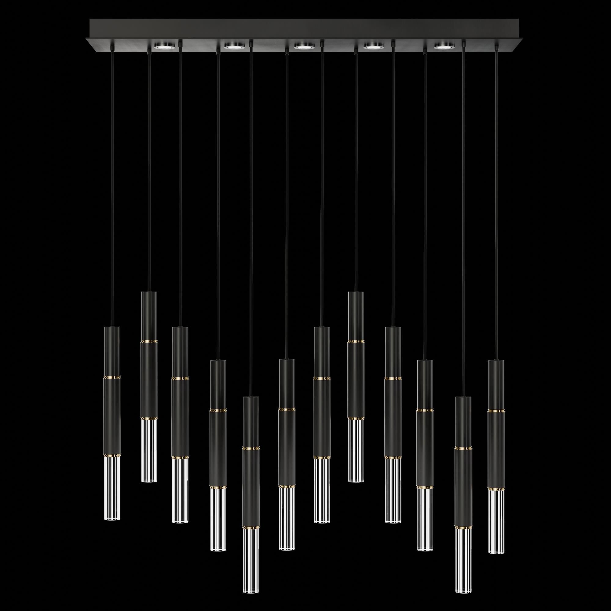 Shown in Black finish and True crystal and False glass