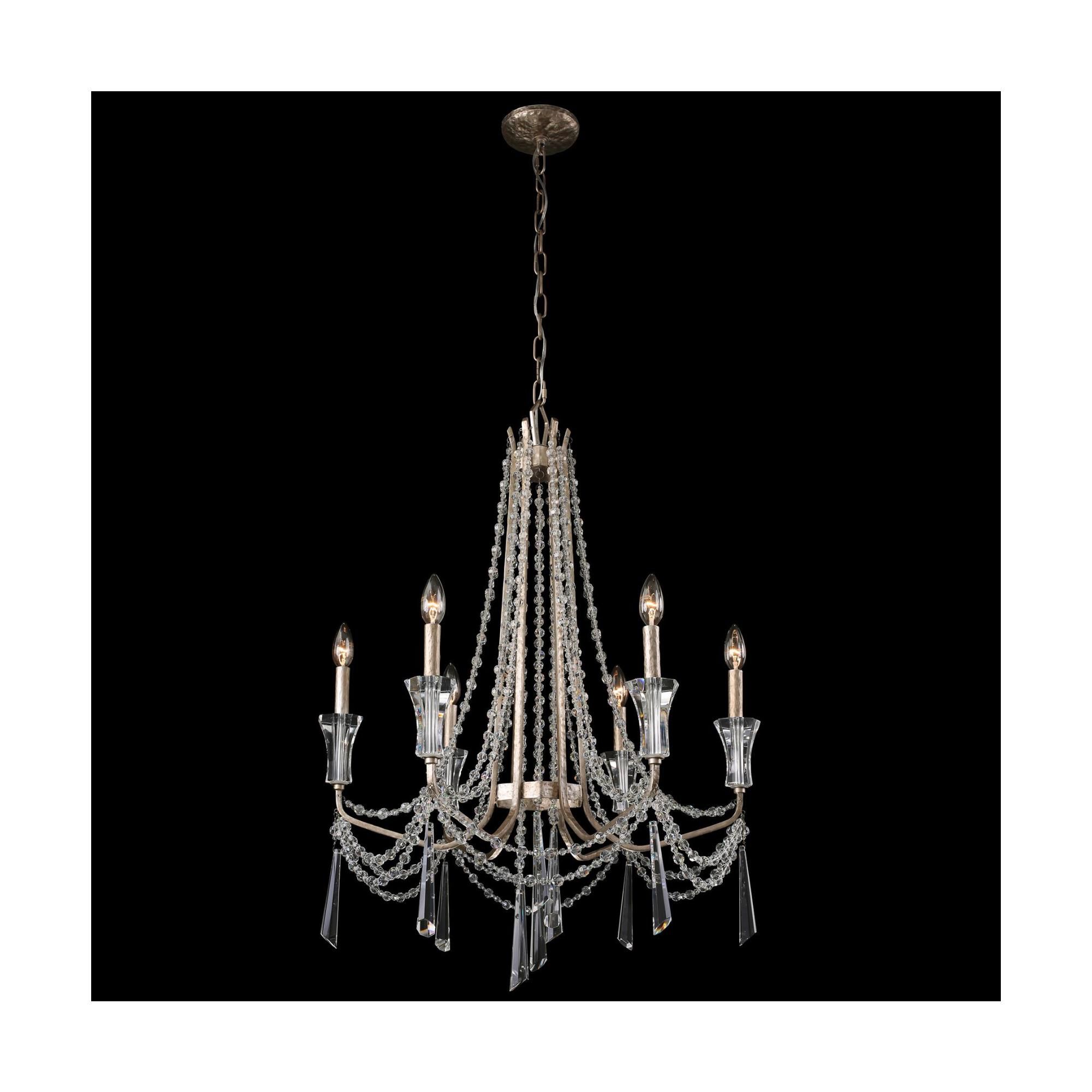 Shown in Transcend Silver finish and Clear crystal