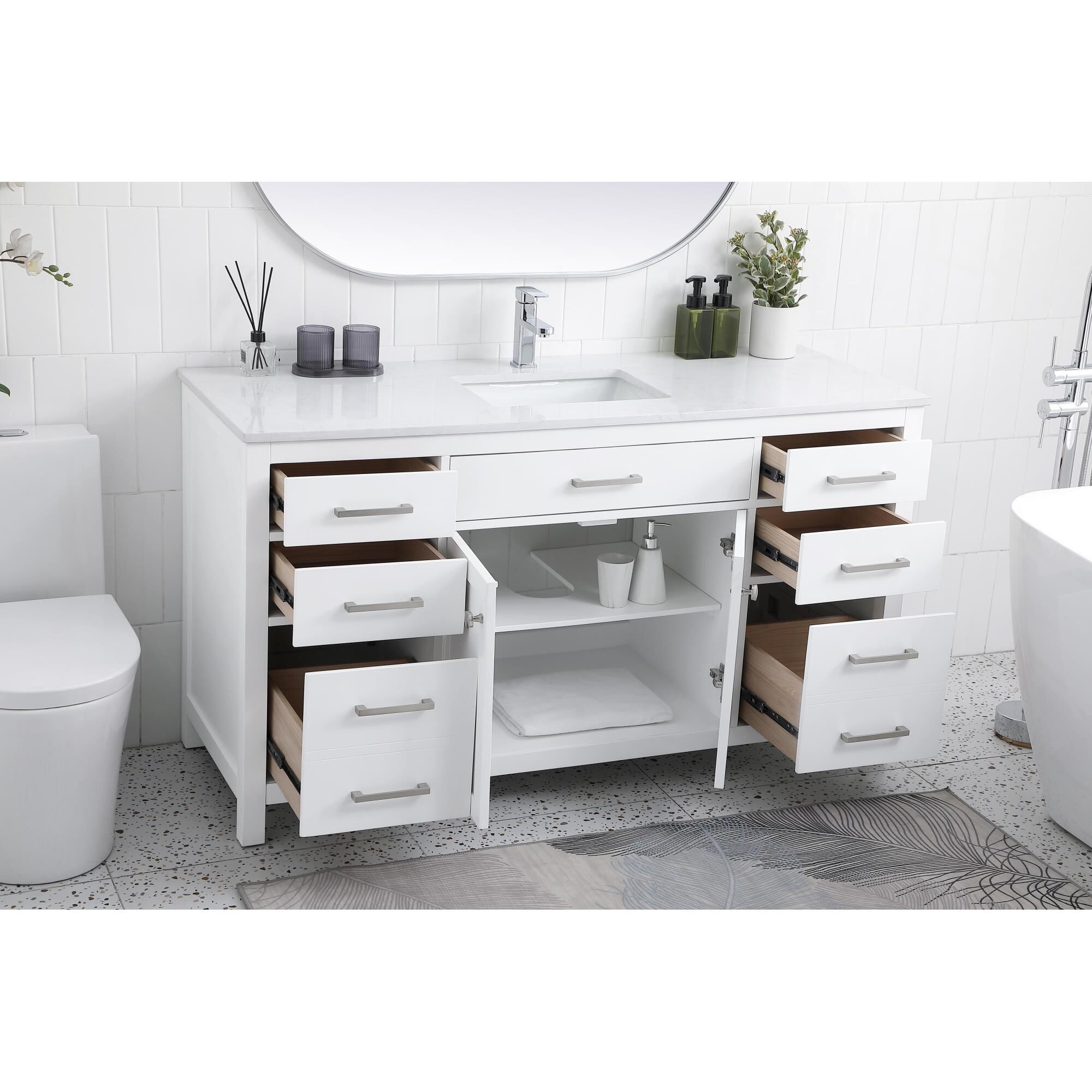 Lewis 60 Inch Bath Vanity by Elegant Decor