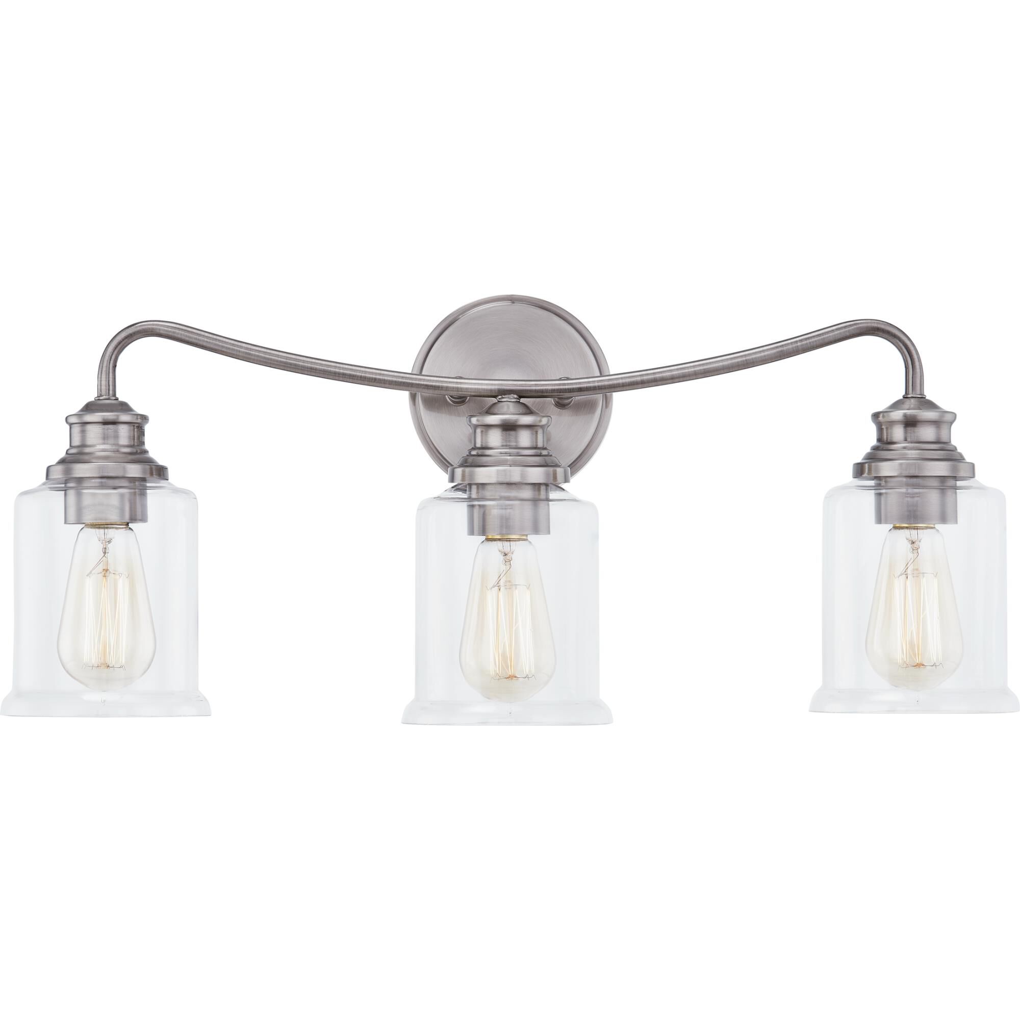 Shown in Polished Antique Nickel finish and Clear Glass shade