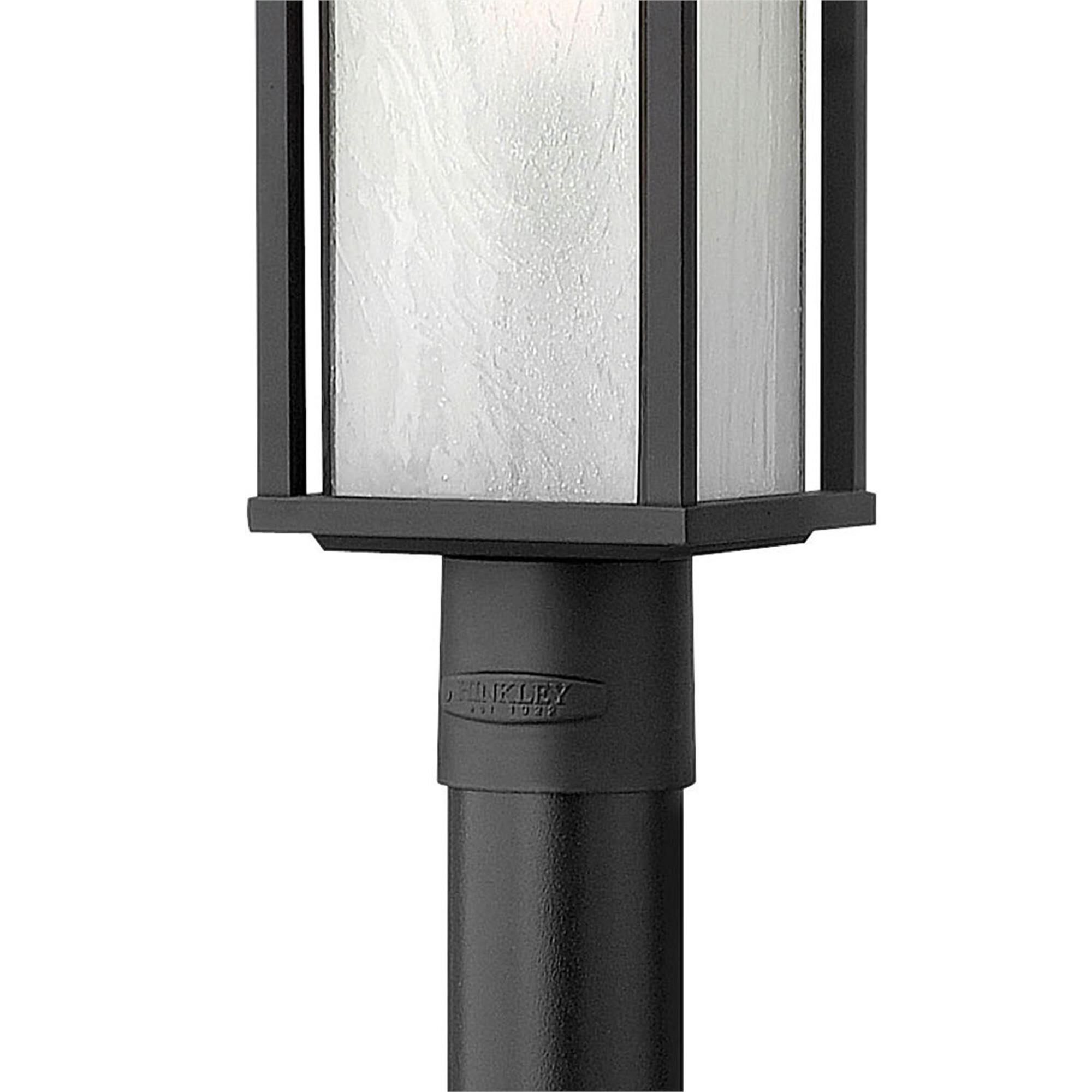 Shown in Satin Black finish and Etched Seedy Bound glass