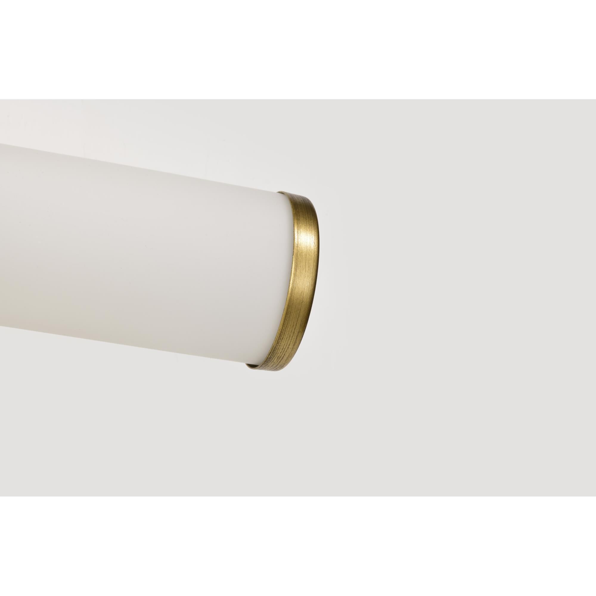 Shown in Natural Brass finish and White glass