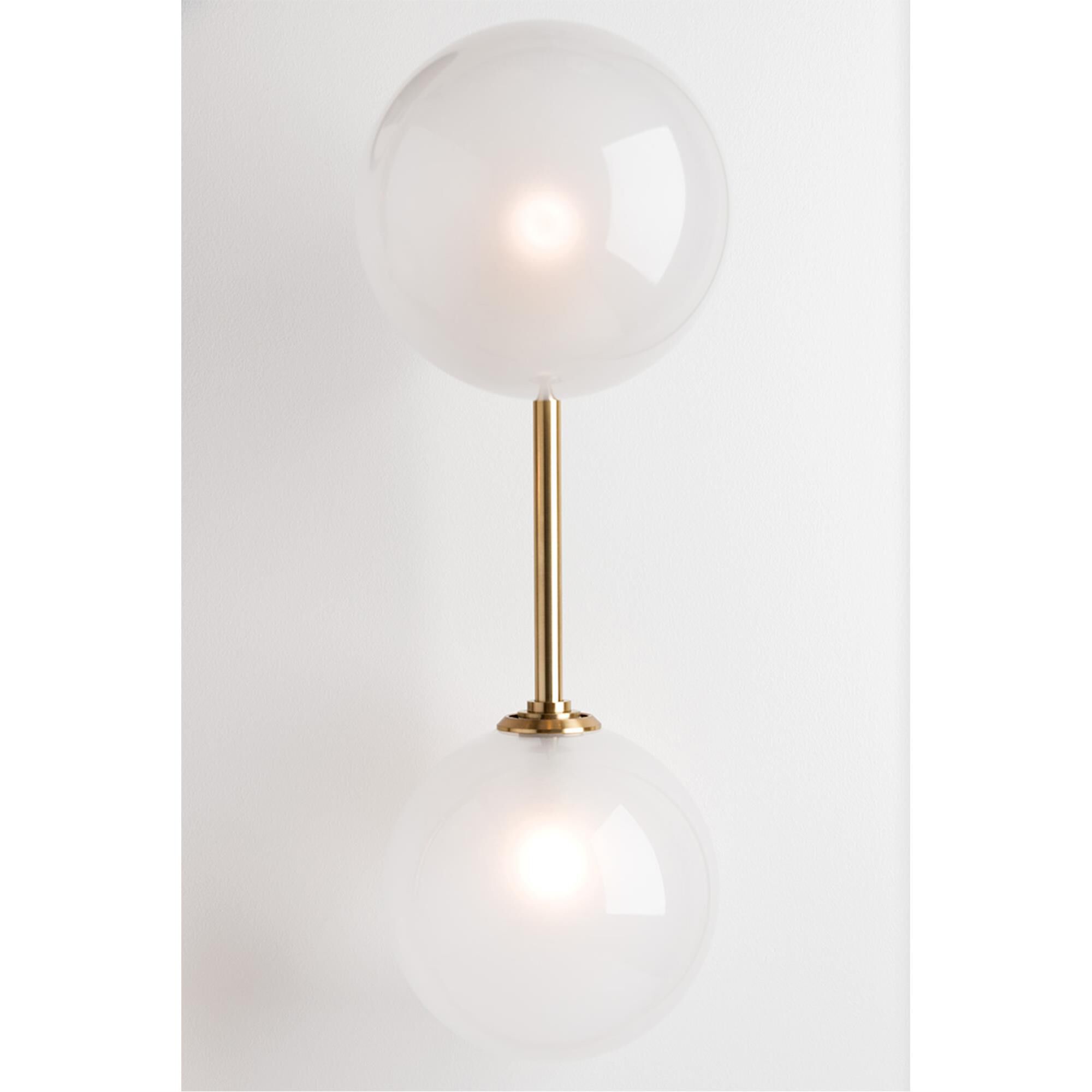 Shown in Aged Brass finish and Opal Etched glass