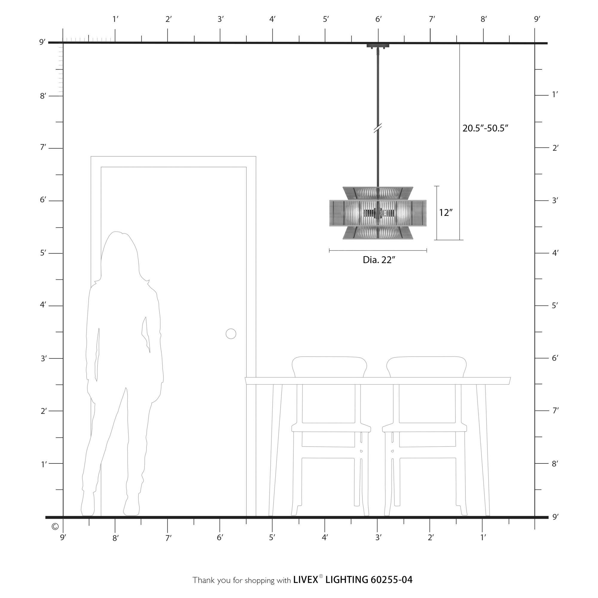Florell 22 Inch Large Pendant by Livex Lighting