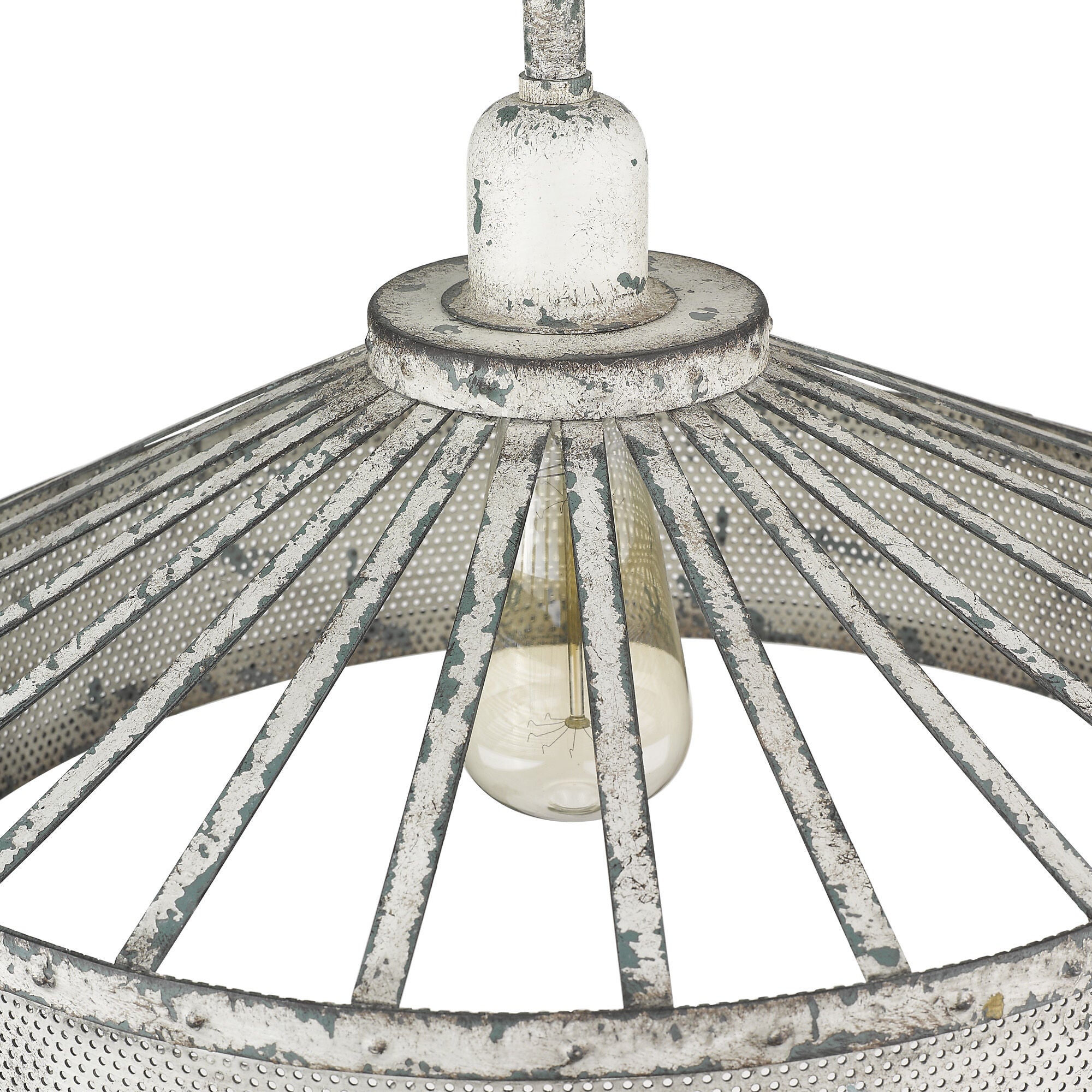 Shown in Aged Ivory finish and Aged Ivory glass and Aged Ivory, Bowl Shaped Metal shade