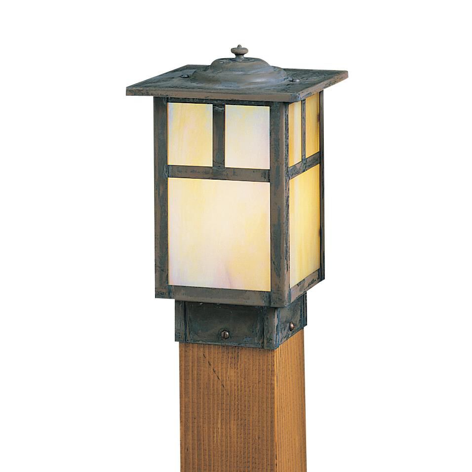 Shown in Antique Copper finish and Almond Mica glass