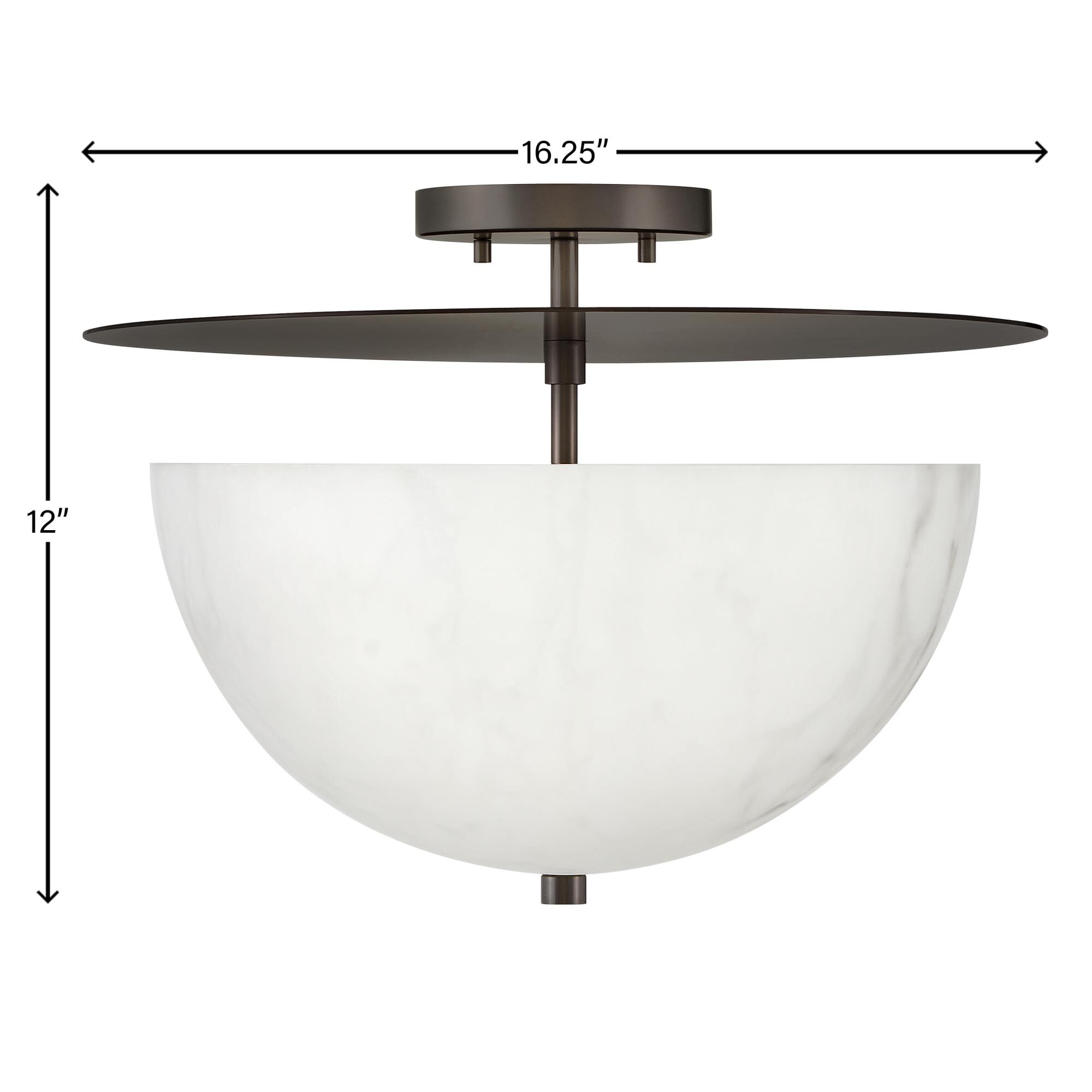Inez 16 Inch 3 Light LED Semi Flush Mount by Fredrick Ramond