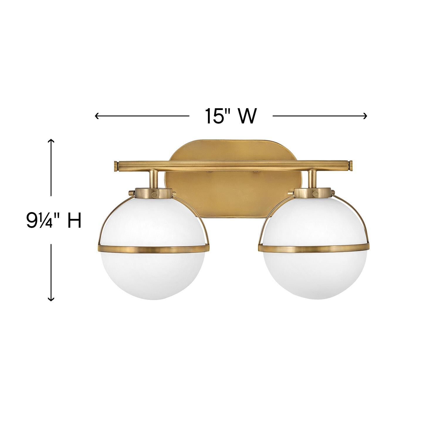 Hollis 15 Inch 2 Light LED Bath Vanity Light by Hinkley Lighting
