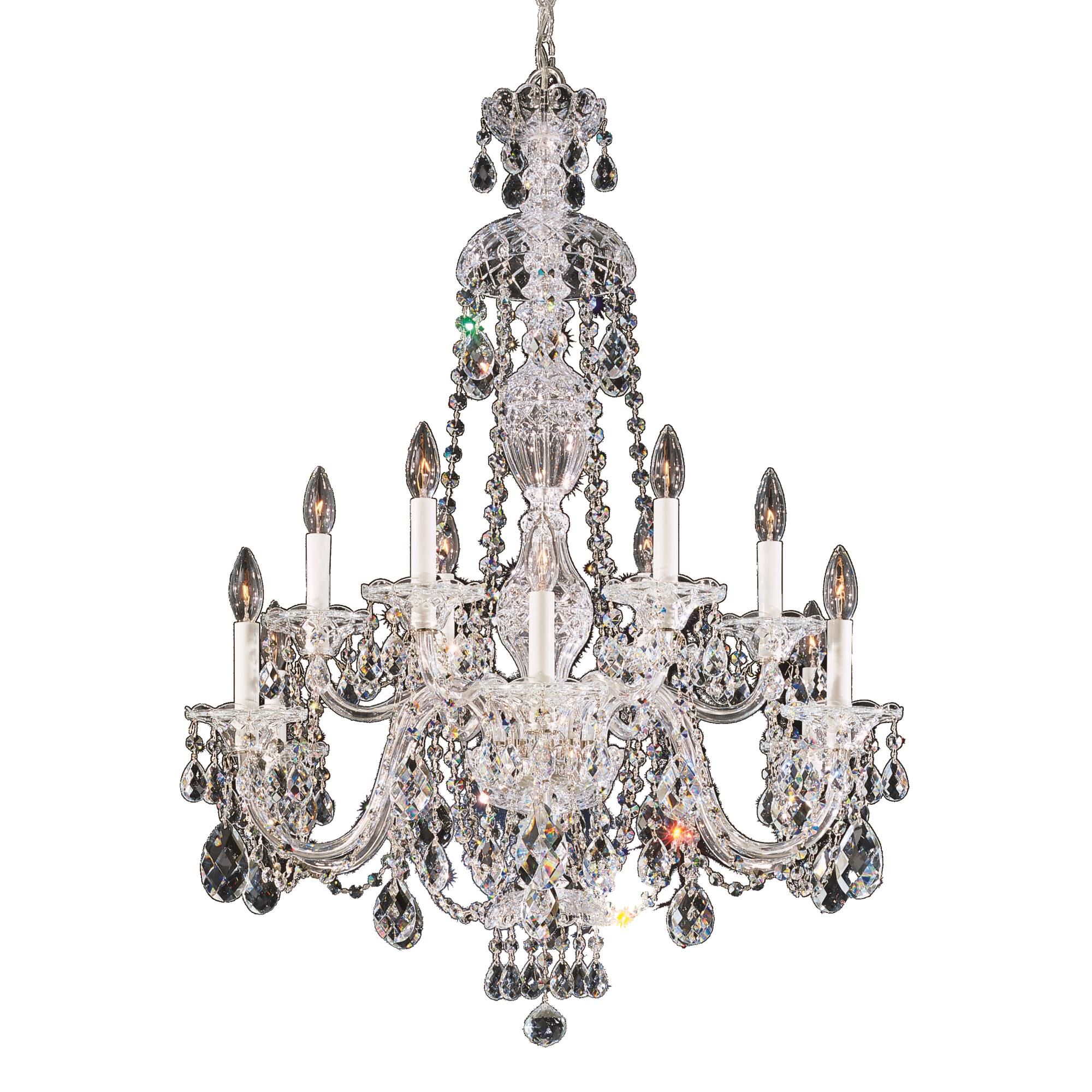 Sterling 29 Inch 12 Light Chandelier by Schonbek