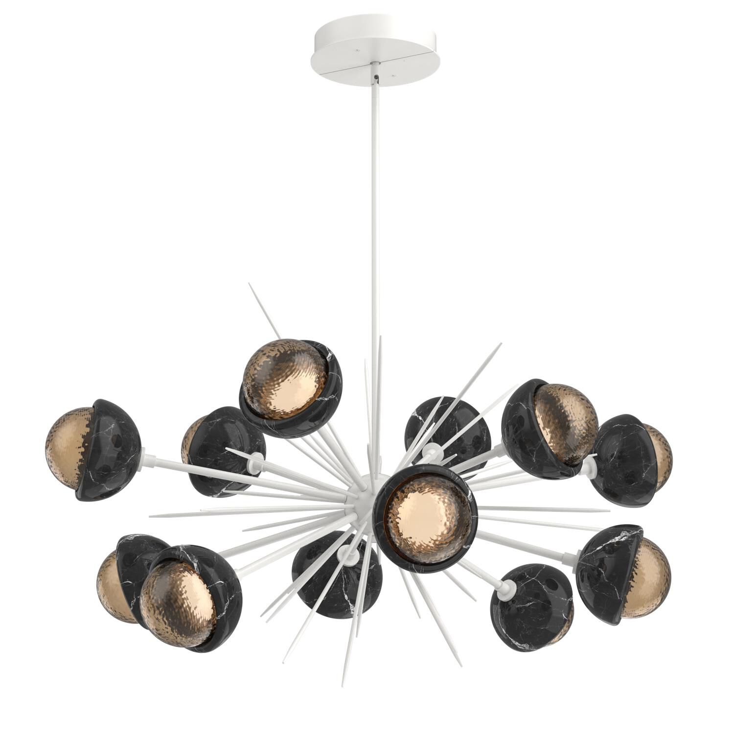 Shown in Salt White finish and Bronze glass and Black Marble accent
