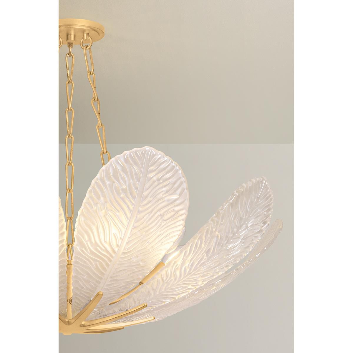 Shown in Vintage Gold Leaf finish and Piastre glass