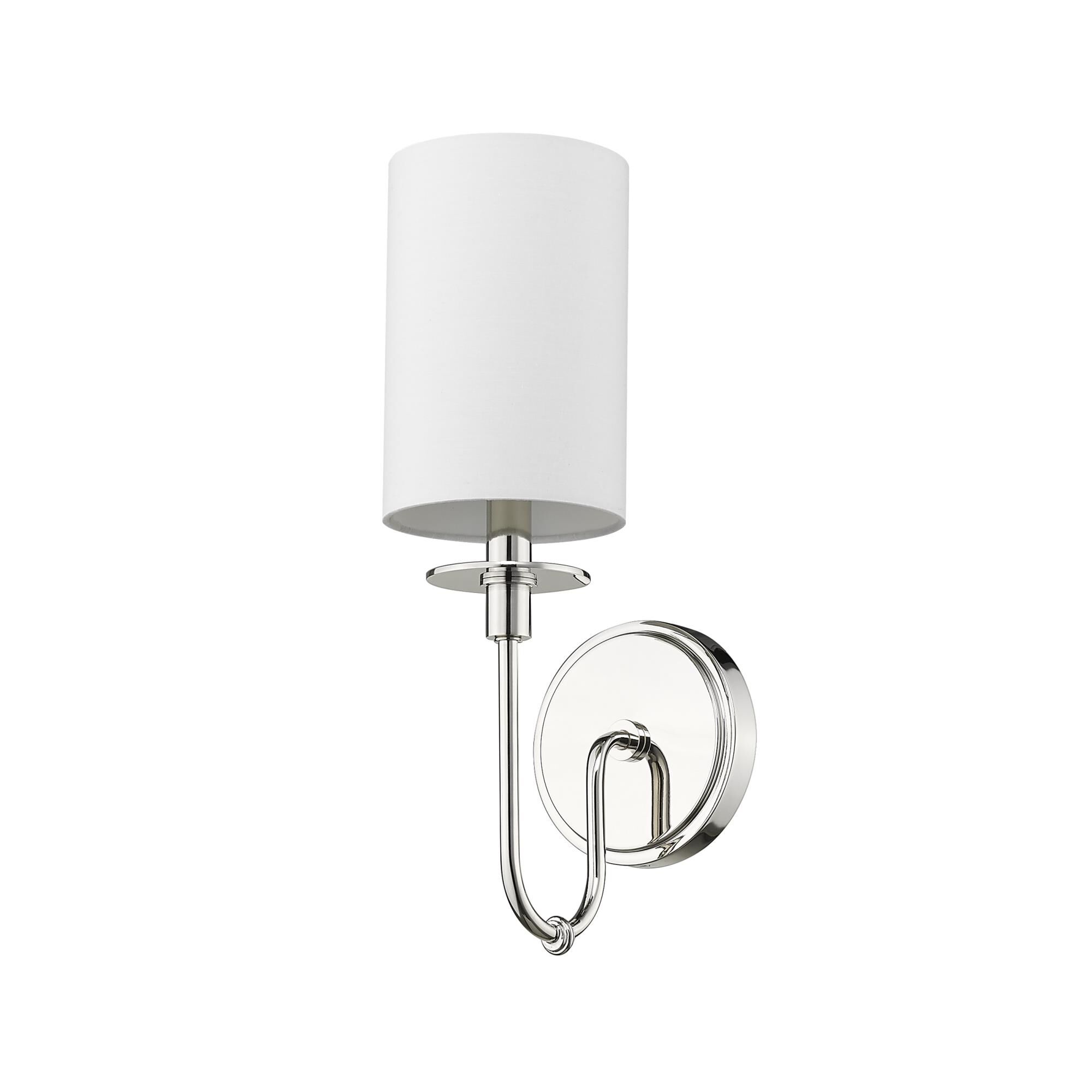 Shown in Polished Nickel finish and Fabric glass and Fabric shade