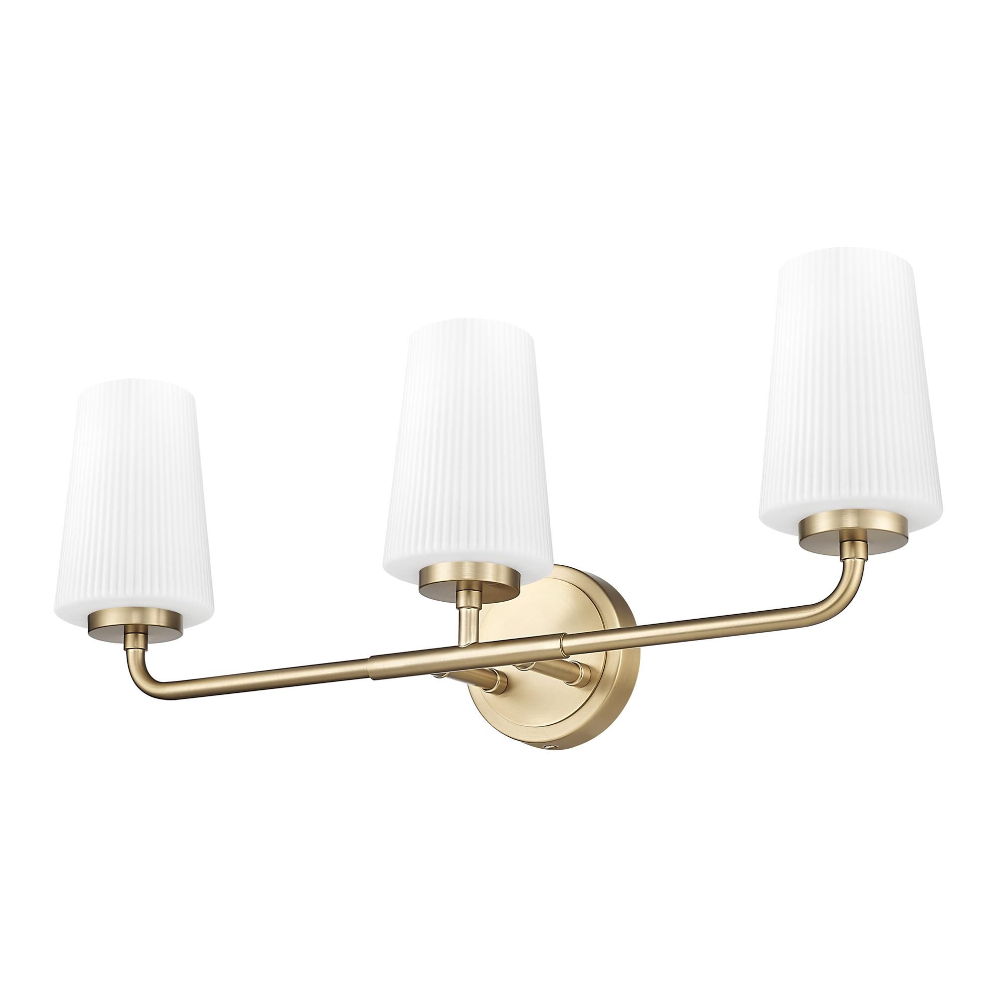 Shown in Modern Gold finish and Matte Opal glass and Matte Opal shade