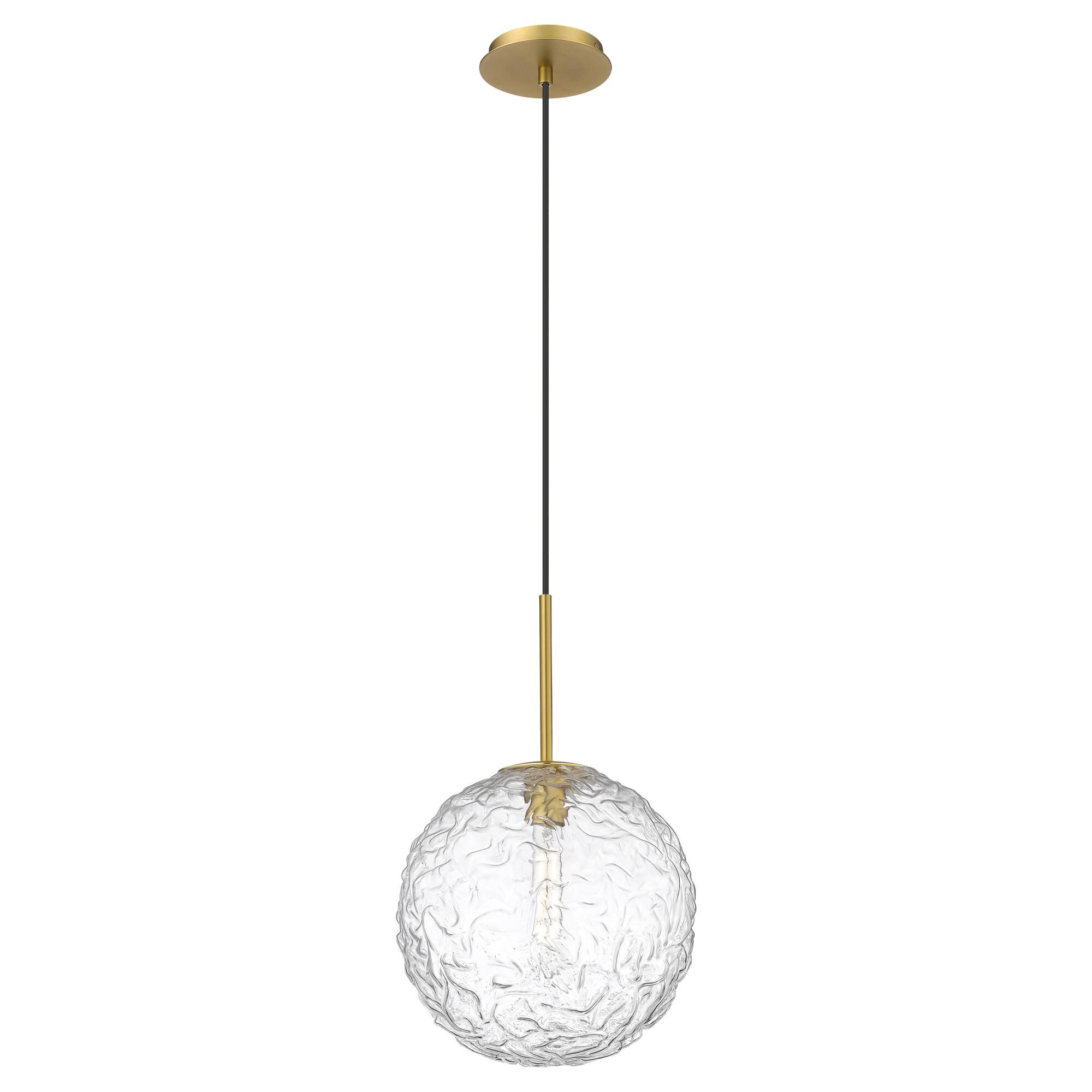 Shown in Brushed Brass finish and Clear shade