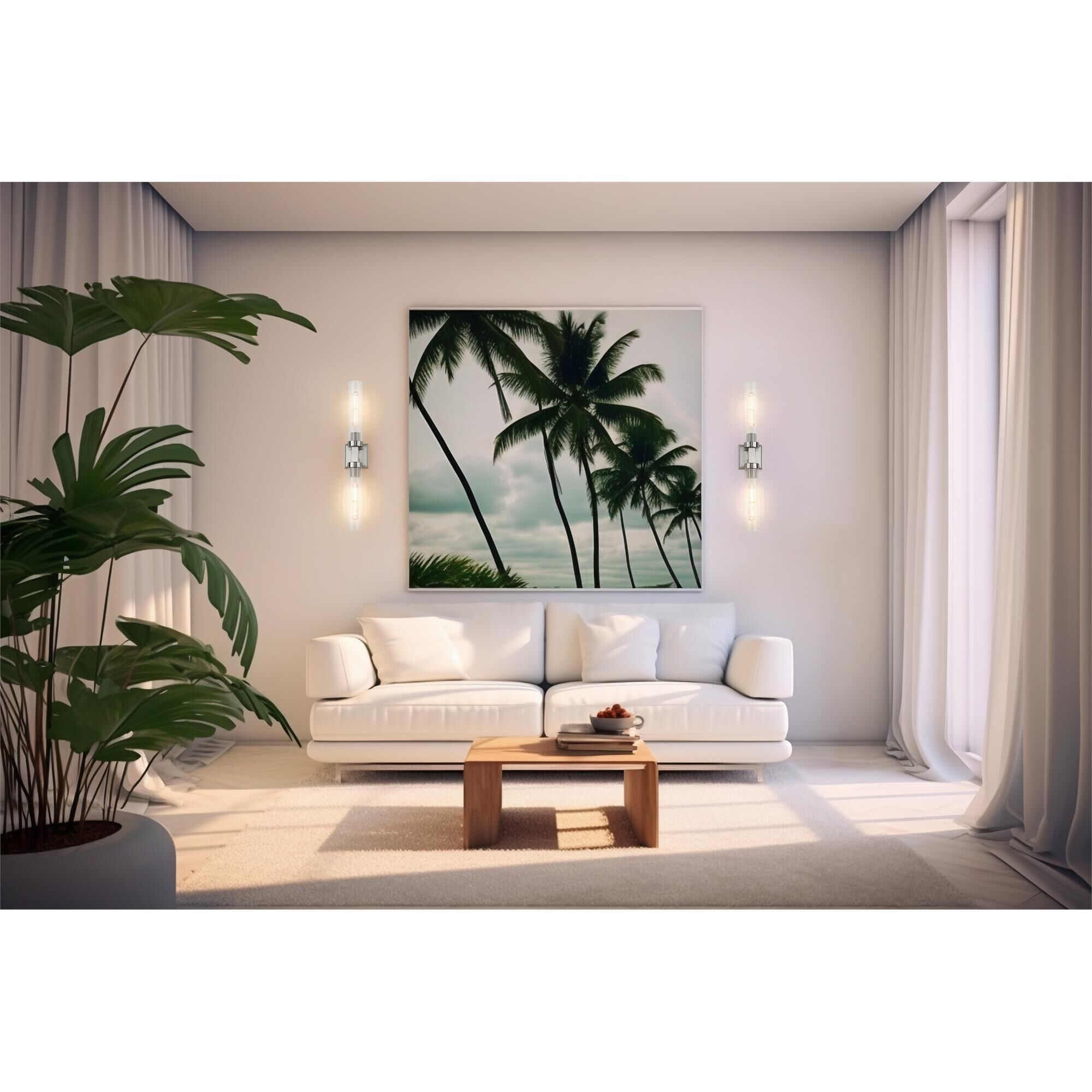 Shown in Brushed Nickel finish and Clear Ribbed glass and Clear Ribbed shade