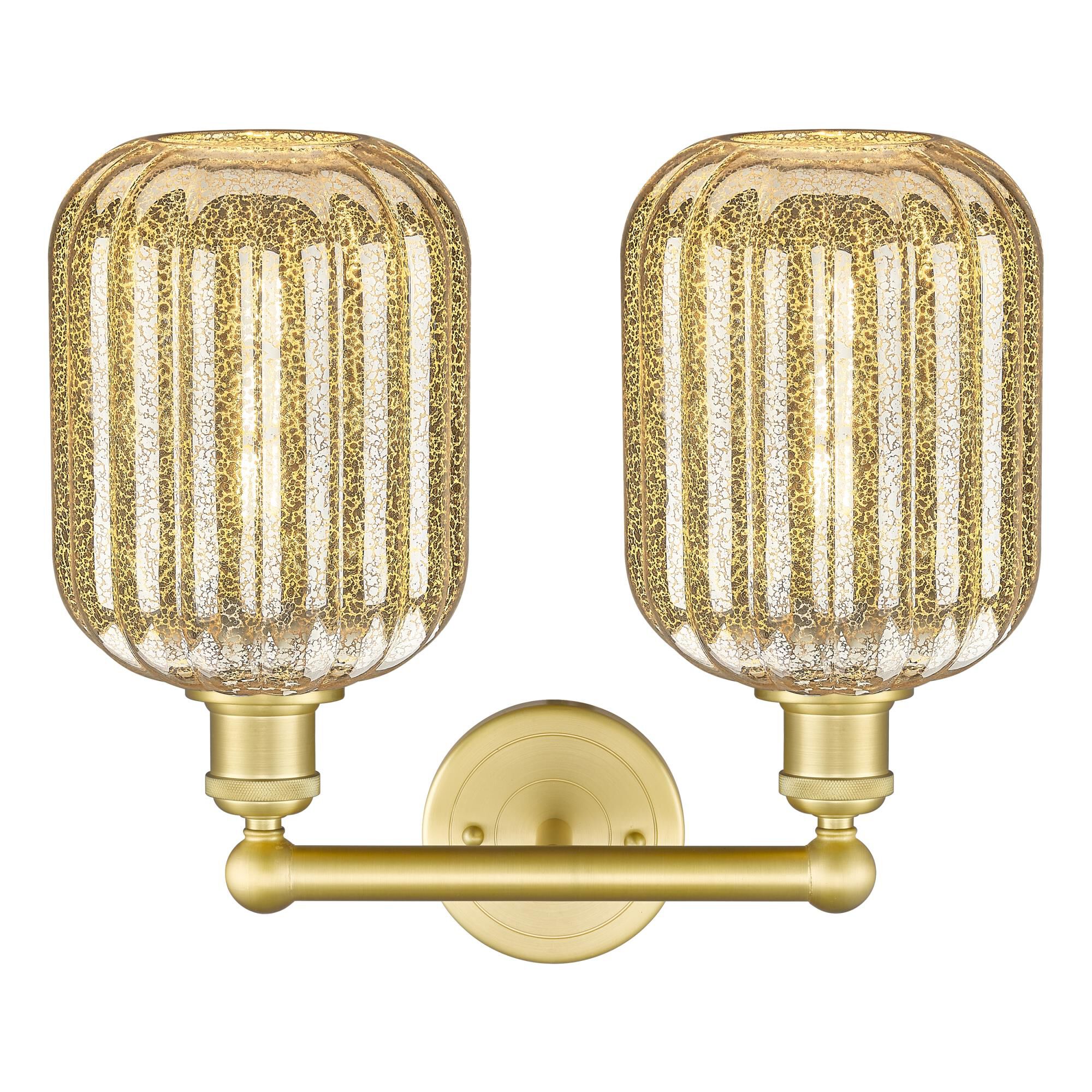 Shown in Satin Gold finish and Mercury glass