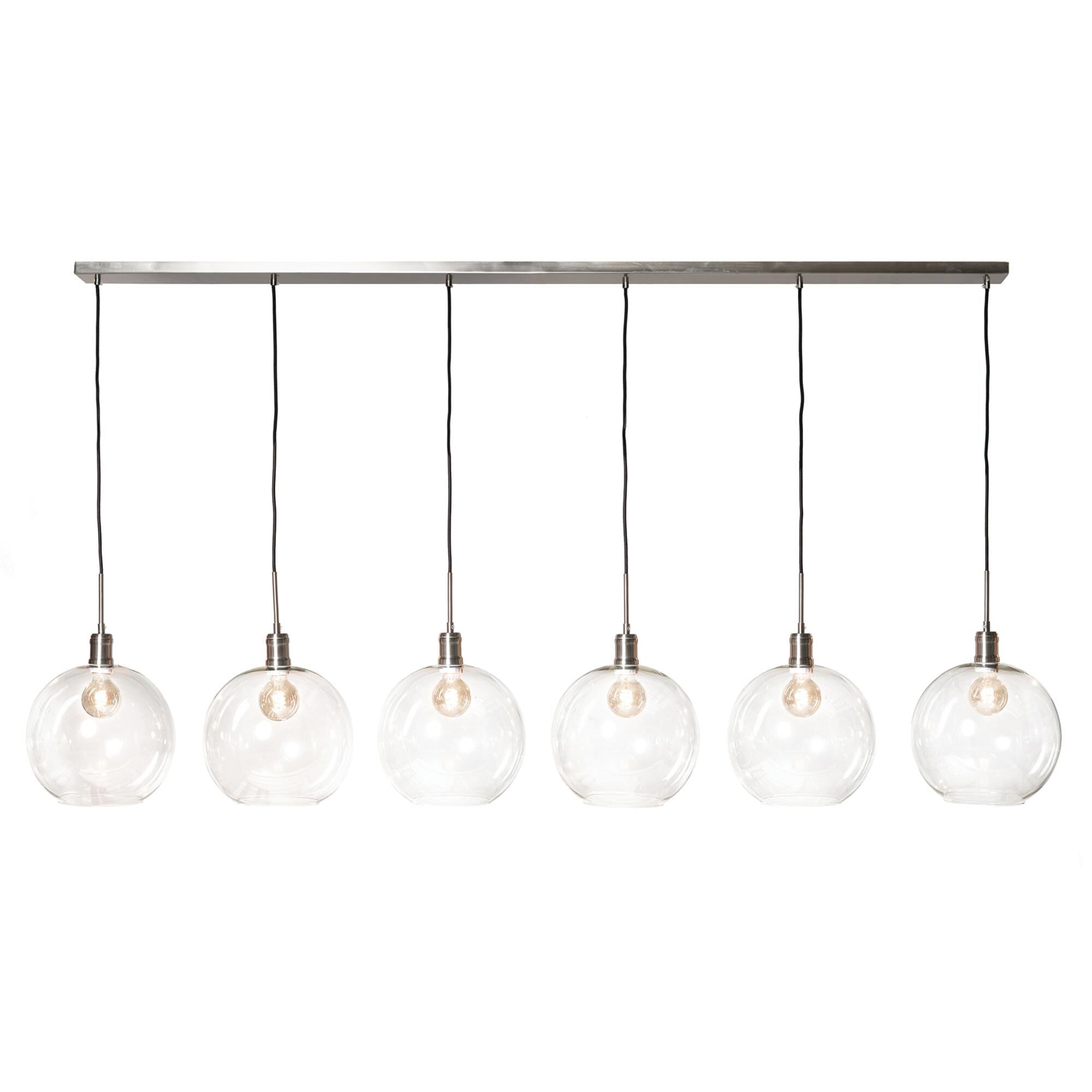 Luca 37 Inch 6 Light Linear Suspension Light by Harp and Finial