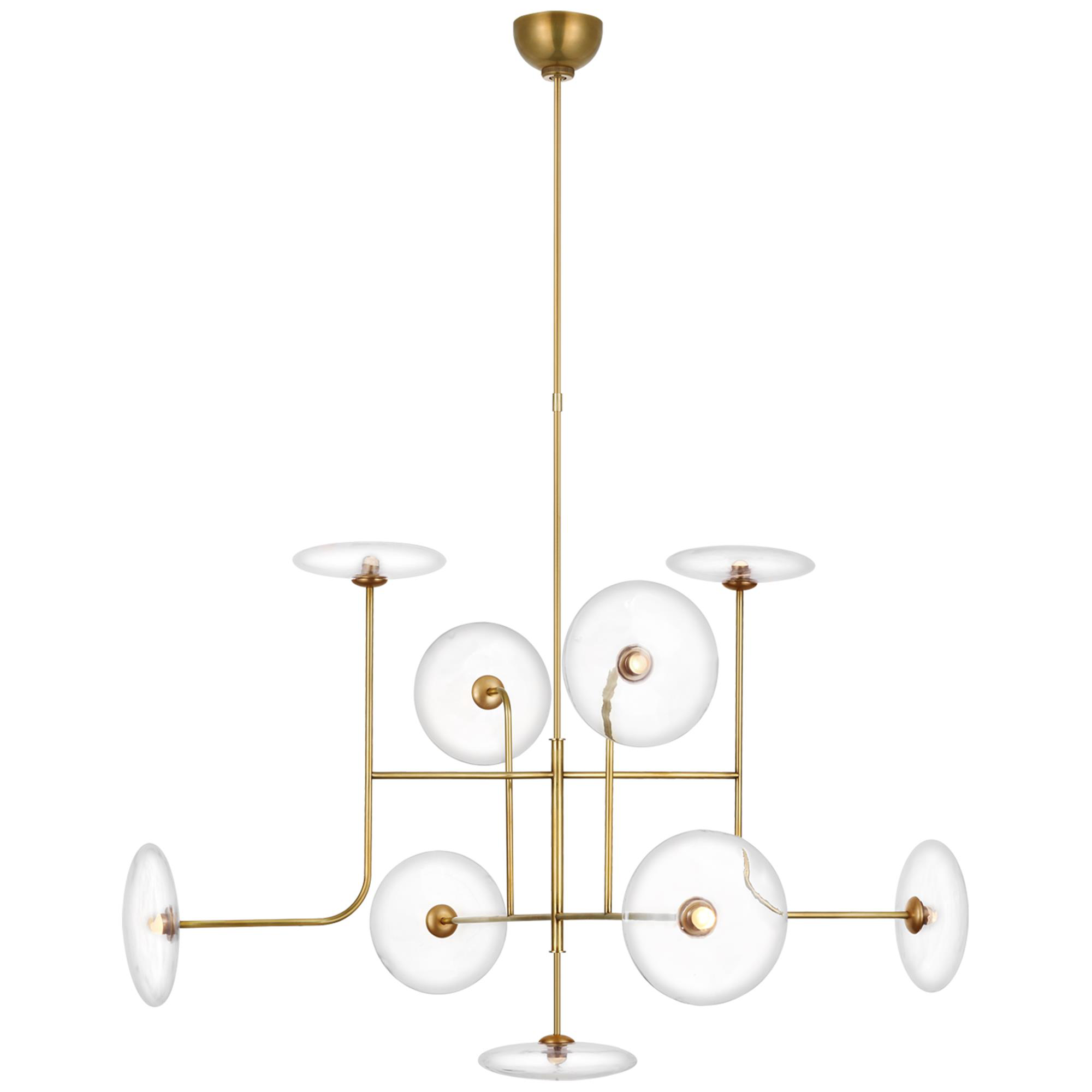 Shown in Hand-Rubbed Antique Brass finish and Clear glass