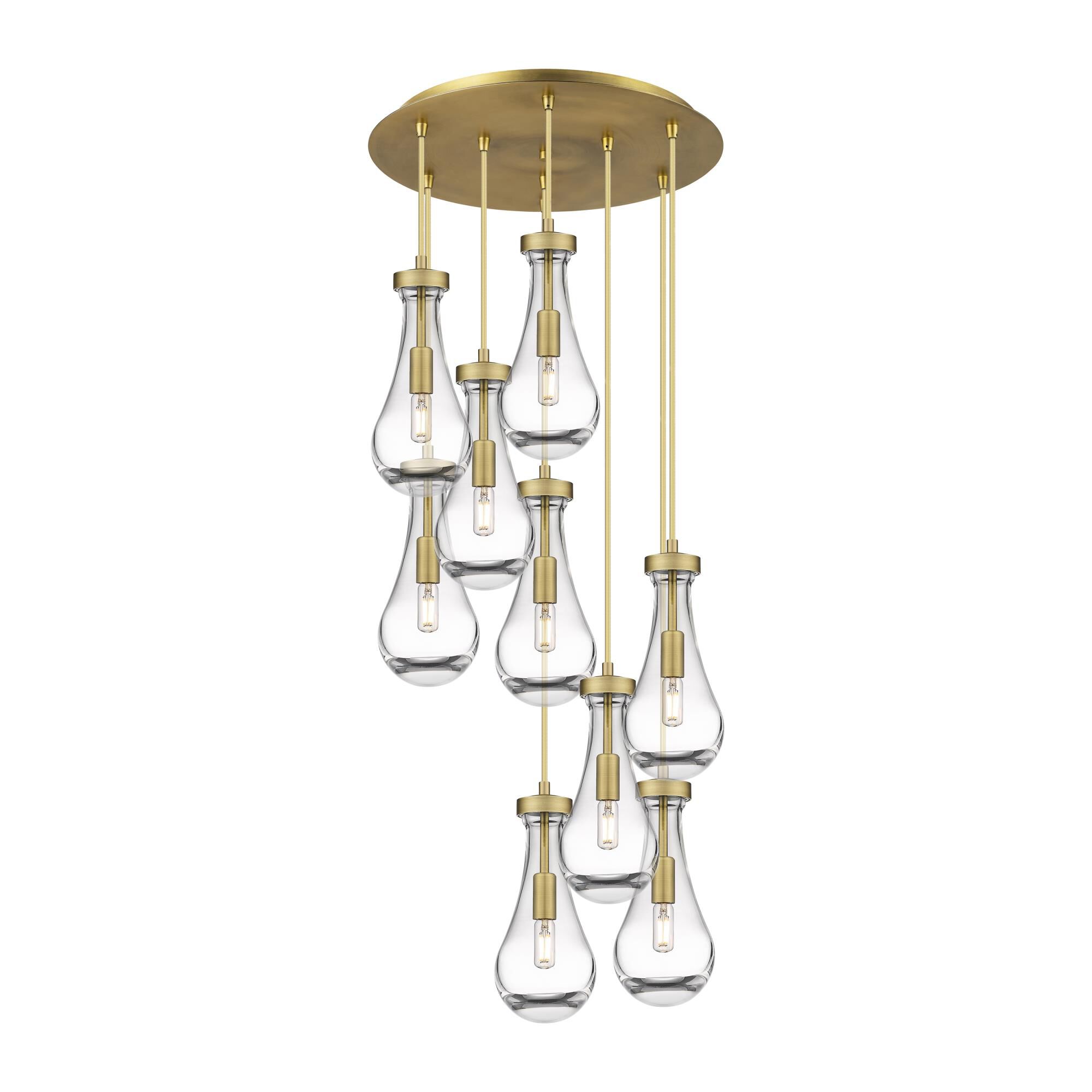 Shown in Brushed Brass finish and Clear glass and Clear Glass shade