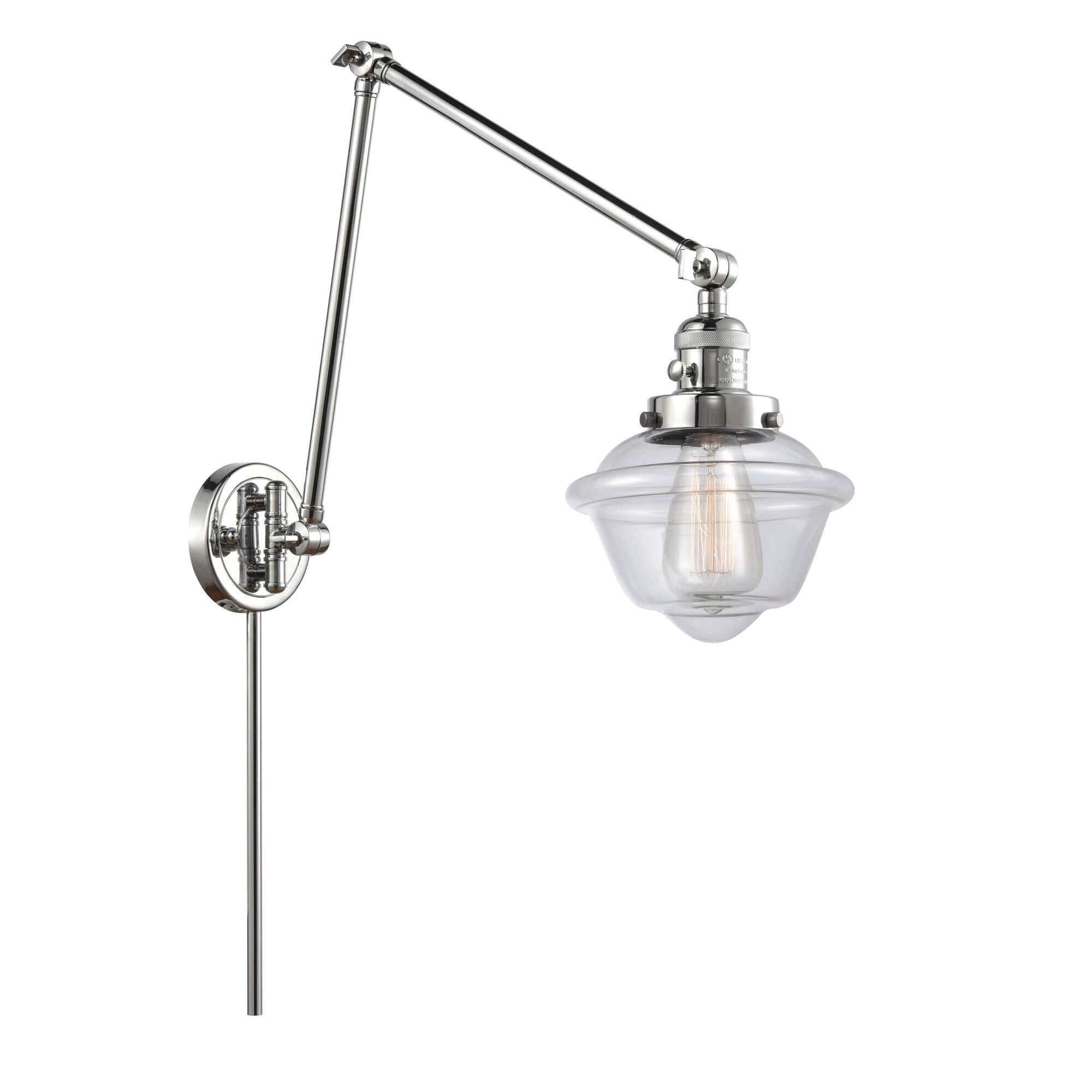 Shown in Polished Chrome finish and Clear Small Oxford glass