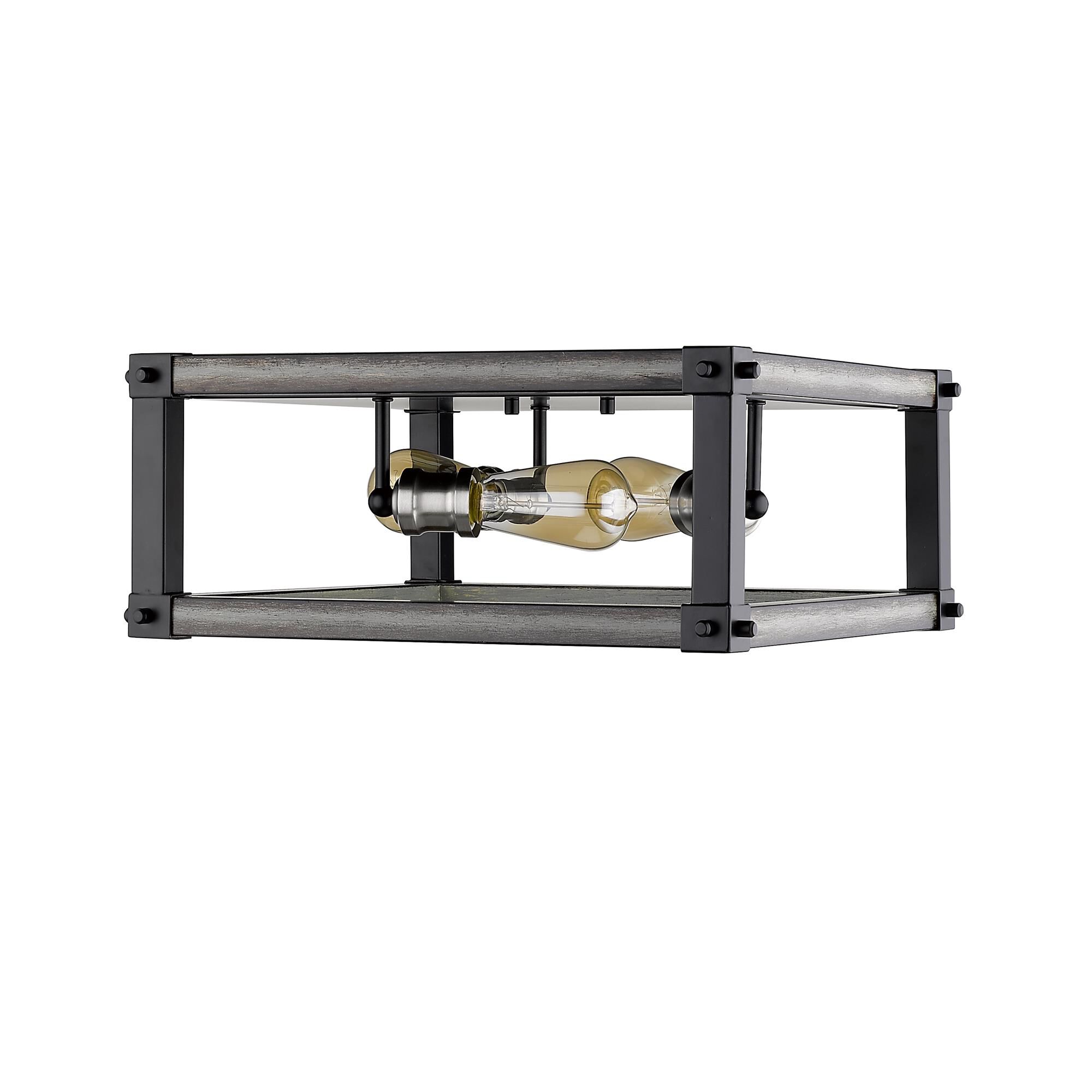 Shown in Ashen Barnboard finish and --- glass and --- shade