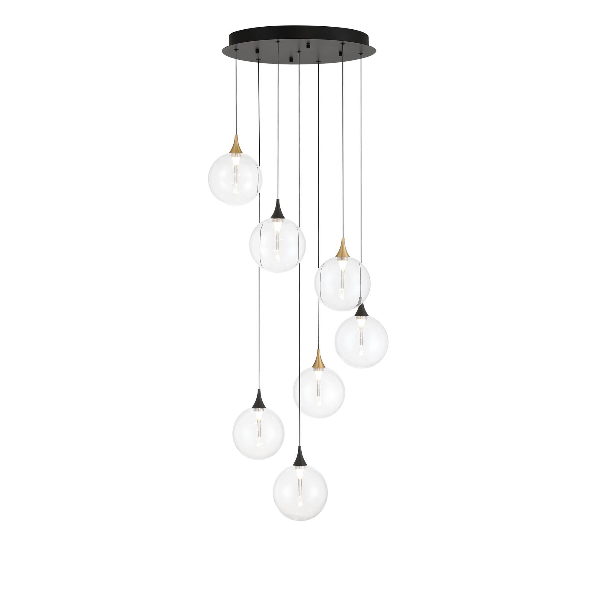 Shown in Gold-Black finish and Clear glass