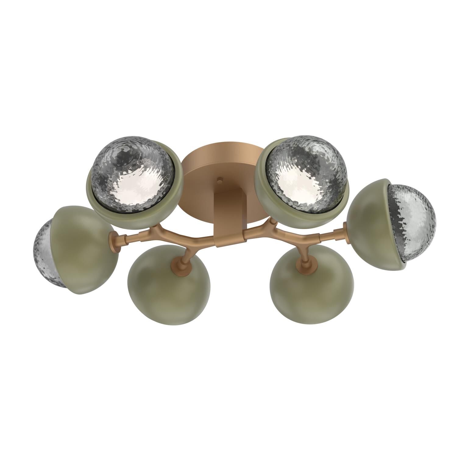 Shown in Novel Brass finish and Smoke glass and Sage Green accent