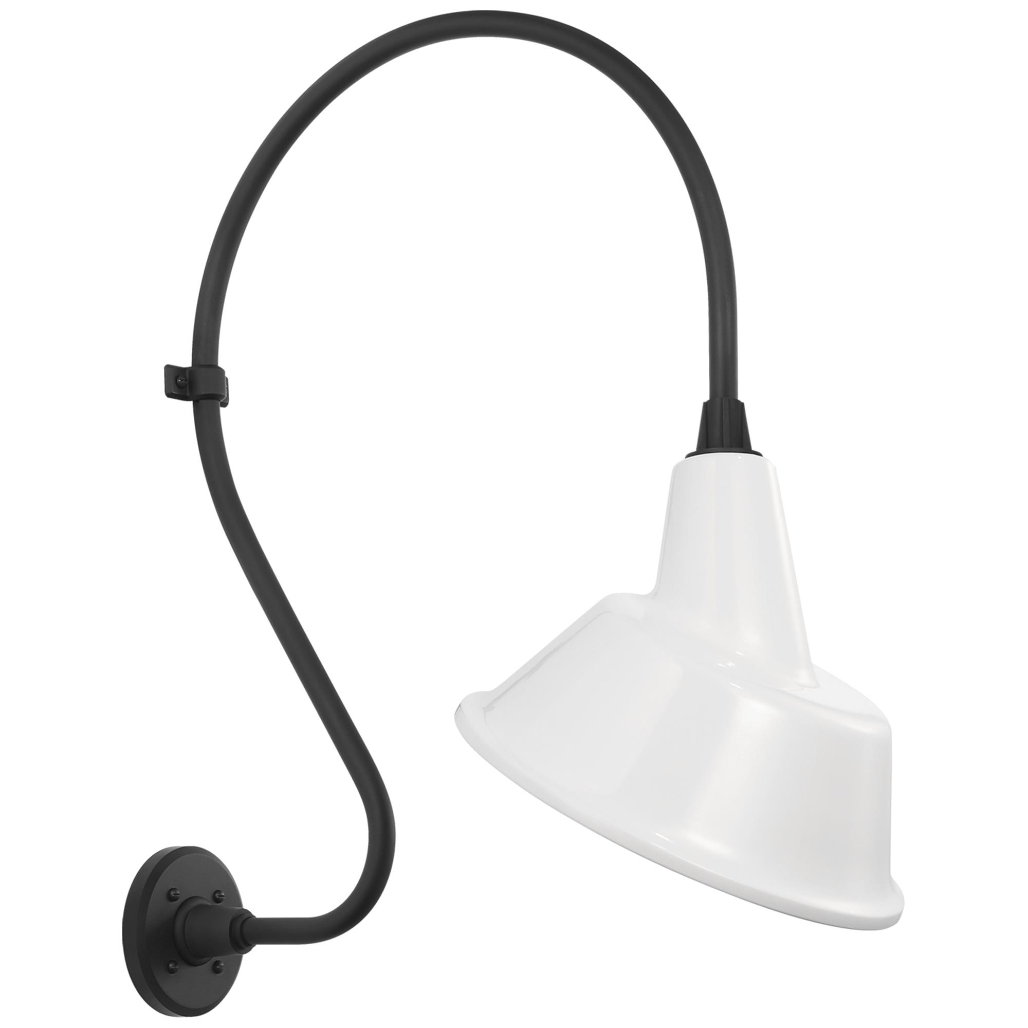Shown in Matte Black finish and White shade