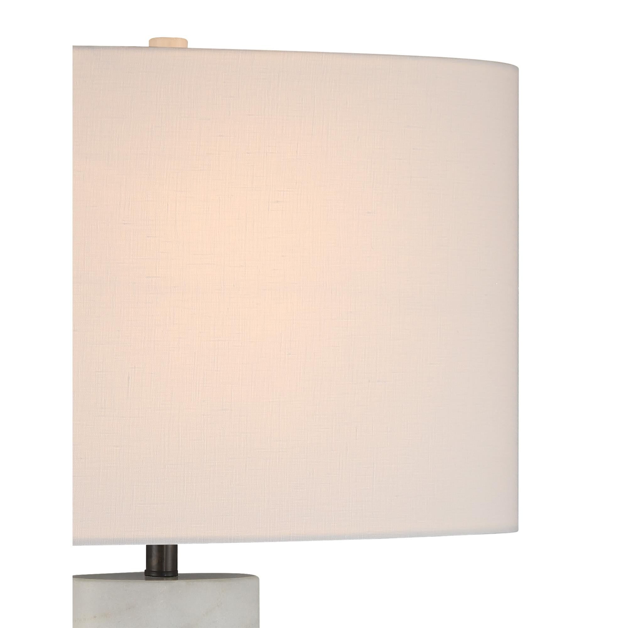 Shown in White and Bronze finish and White Linen shade