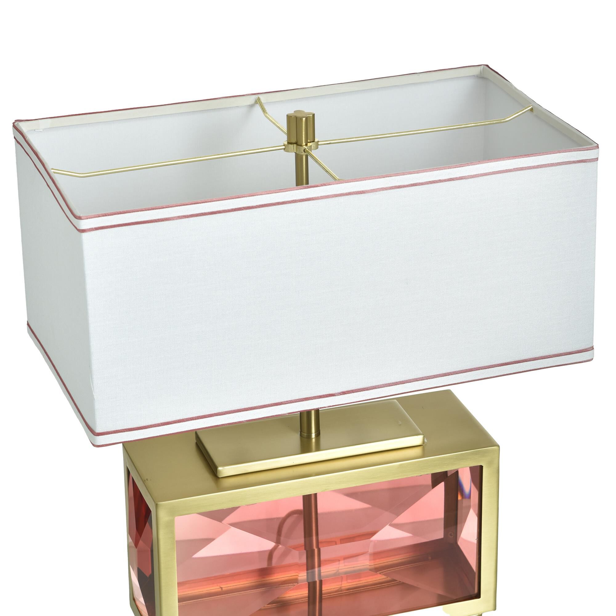 Shown in Polished Brass and Blush finish and Off-White shade